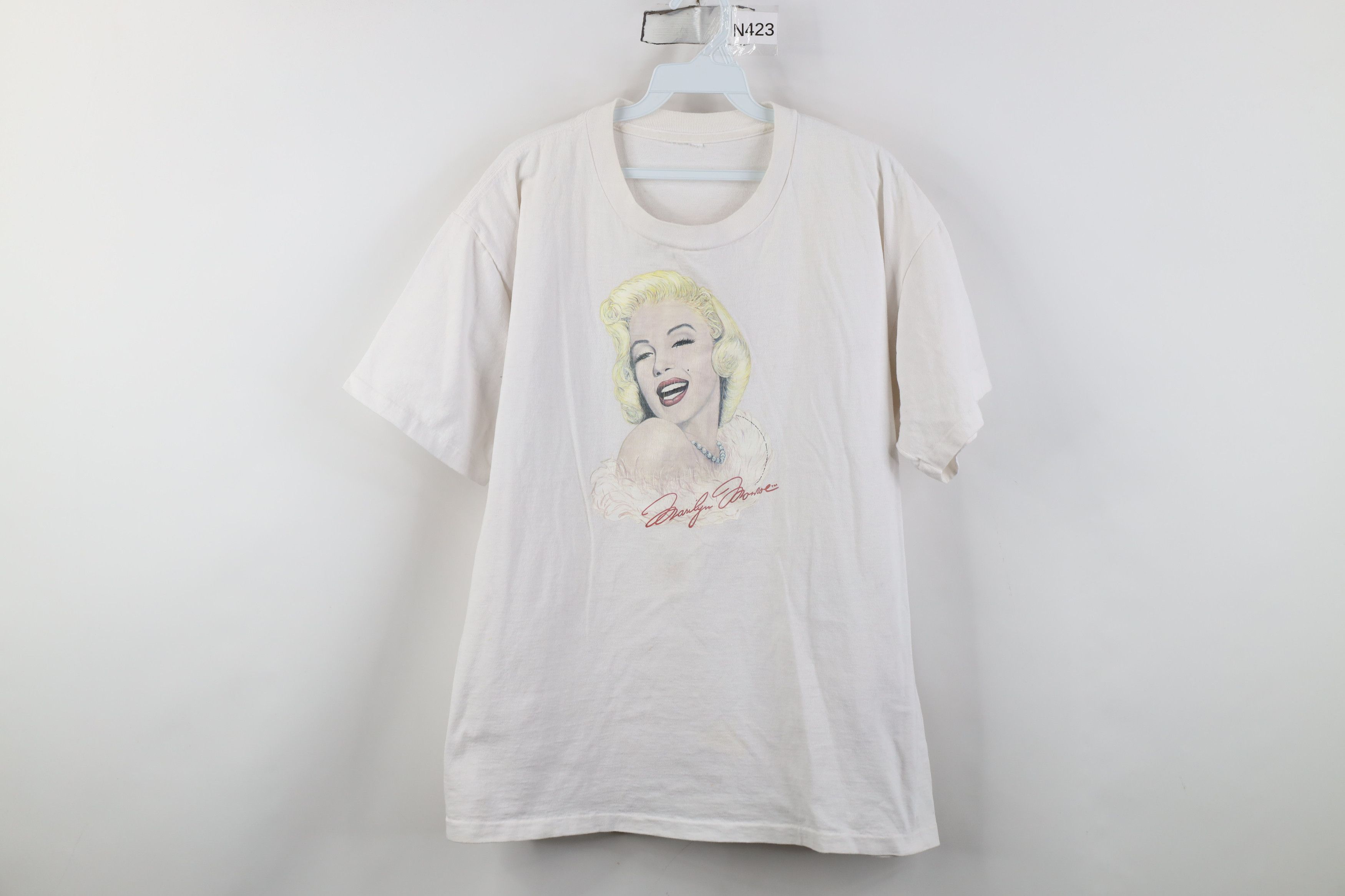 Vintage Vintage 90s Marilyn Monroe Short Sleeve T-Shirt White USA Size XL / US 12-14 / IT 48-50 - 1 Thumbnail