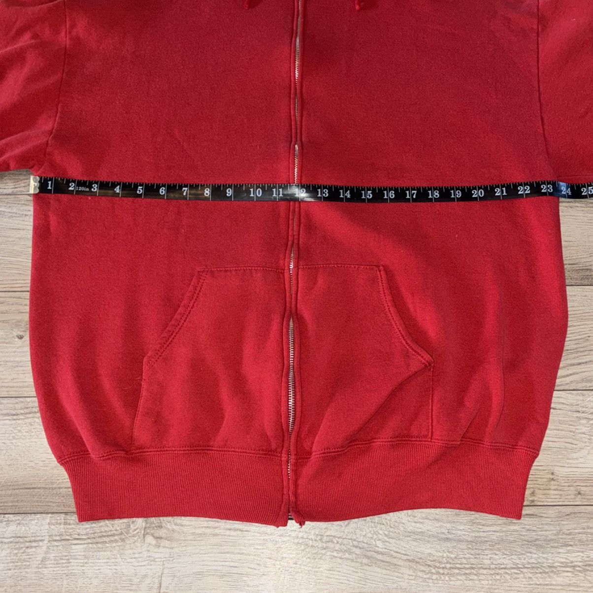 Jerzees Red Jerzees zip up blank hoodie Size US XL / EU 56 / 4 - 2 Thumbnail