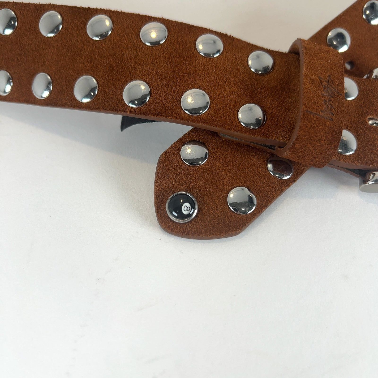 Stussy Stussy Suede 8-Ball Studded Belt Size 34 - 6 Thumbnail