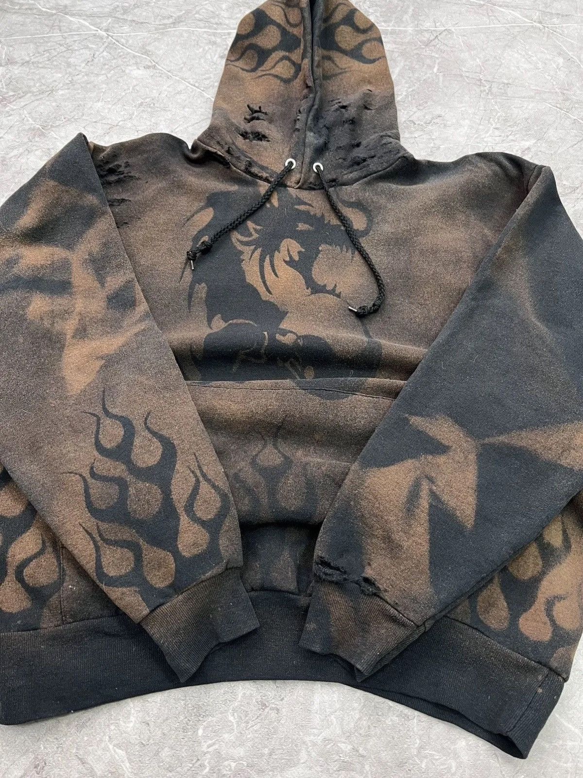 Hanes Archival dragon flame hystericglamour style hoodie faded y2k Size US L / EU 52-54 / 3 - 9 Thumbnail