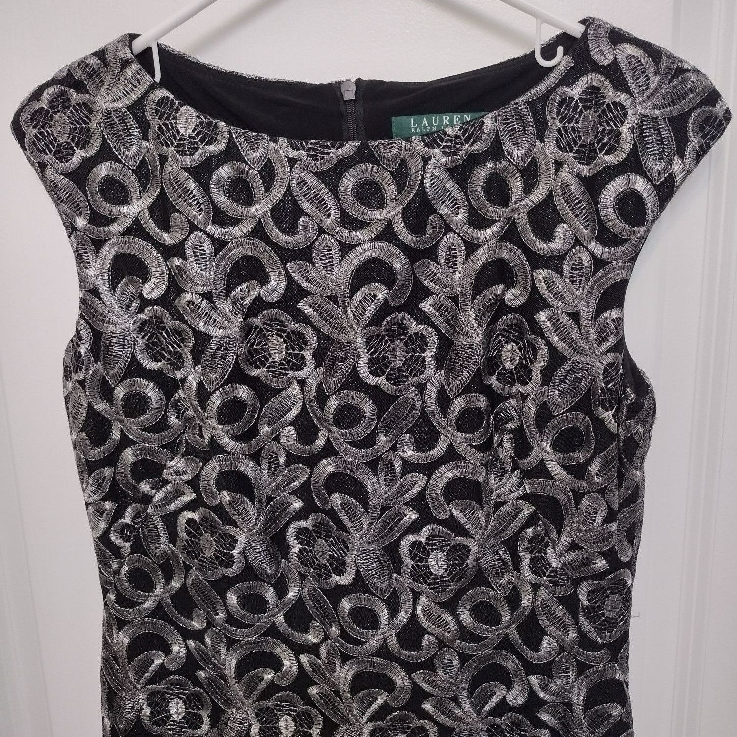 Lauren Ralph Lauren Lauren Ralph Lauren Silver Lace Overlay Black Mini Party Dre Size S / US 4 / IT 40 - 8 Thumbnail