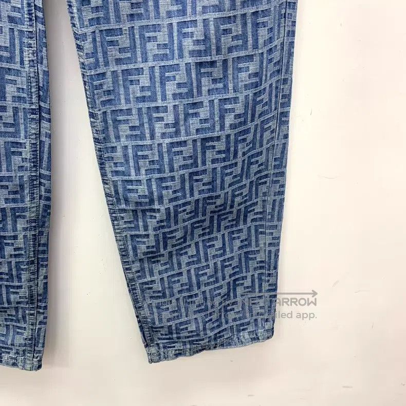 Fendi Fendi 24 Model Dark Blue Double F Monogram Printed Cotton Size 24" / US 00 / IT 34 - 5 Thumbnail