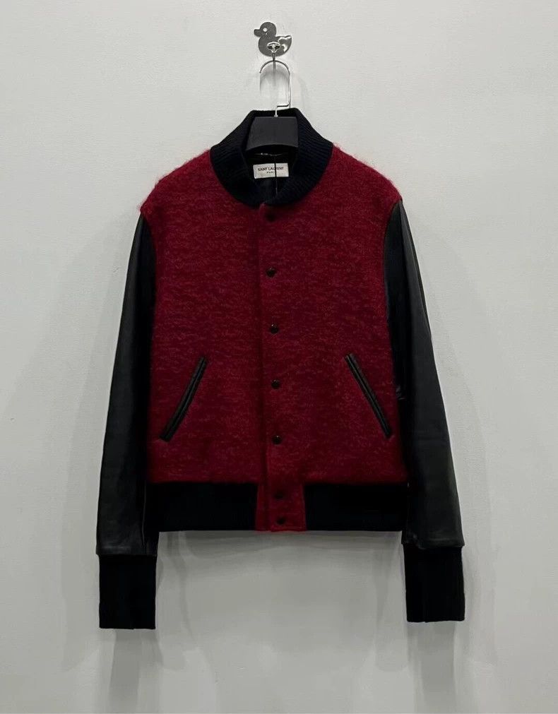 Saint Laurent Paris Saint Laurent Paris Black and red patchwork baseball jacket Size US S / EU 44-46 / 1 - 1 Thumbnail
