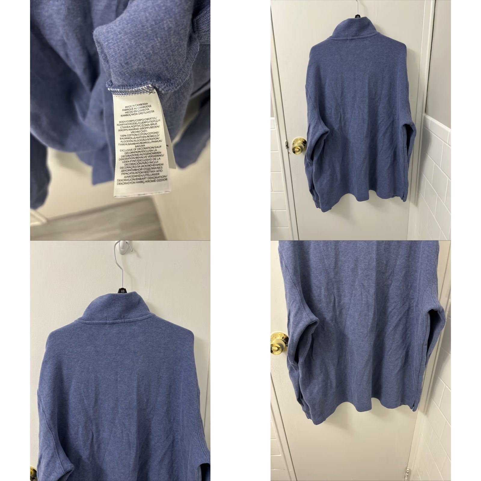 Ralph Lauren VINTAGE Polo Ralph Lauren Sweater Mens XL Blue 1/4 Zip Pullover Sweatshirt Red Pony Size US XL / EU 56 / 4 - 8 Thumbnail