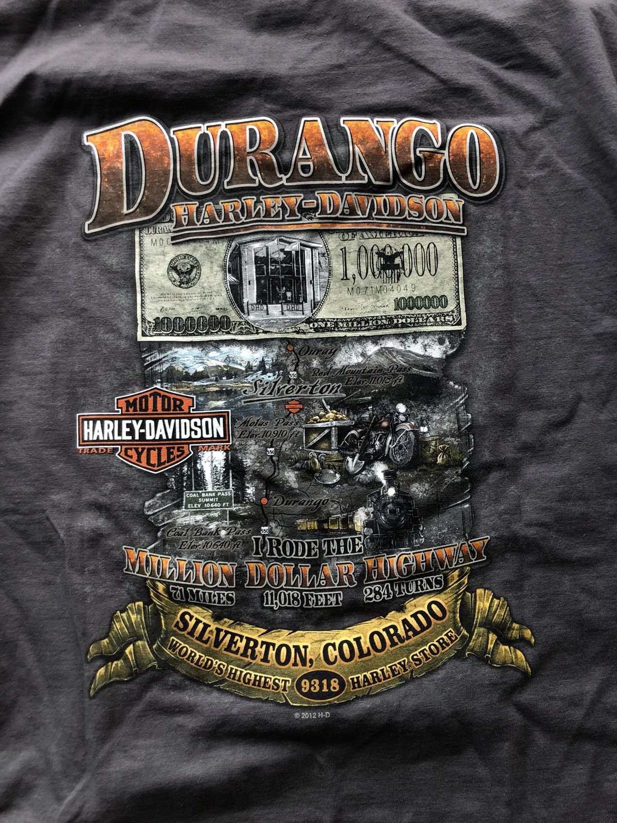 Harley Davidson Vintage T shirt Harley-Davidson One Million Dollars Durango Size US L / EU 52-54 / 3 - 5 Thumbnail