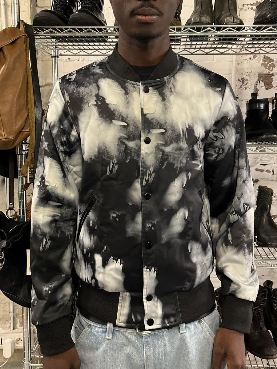 Saint Laurent Paris SS2017 Saint Laurent Ink Grey & Black Tie-Dye Bomber Jacket Size US S / EU 44-46 / 1 - 1 Thumbnail