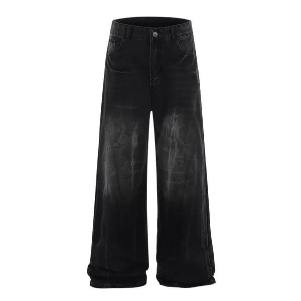 Vintage Retro punk casual loose wide-leg washed distressed jeans Size US 32 / EU 48 - 6 Thumbnail