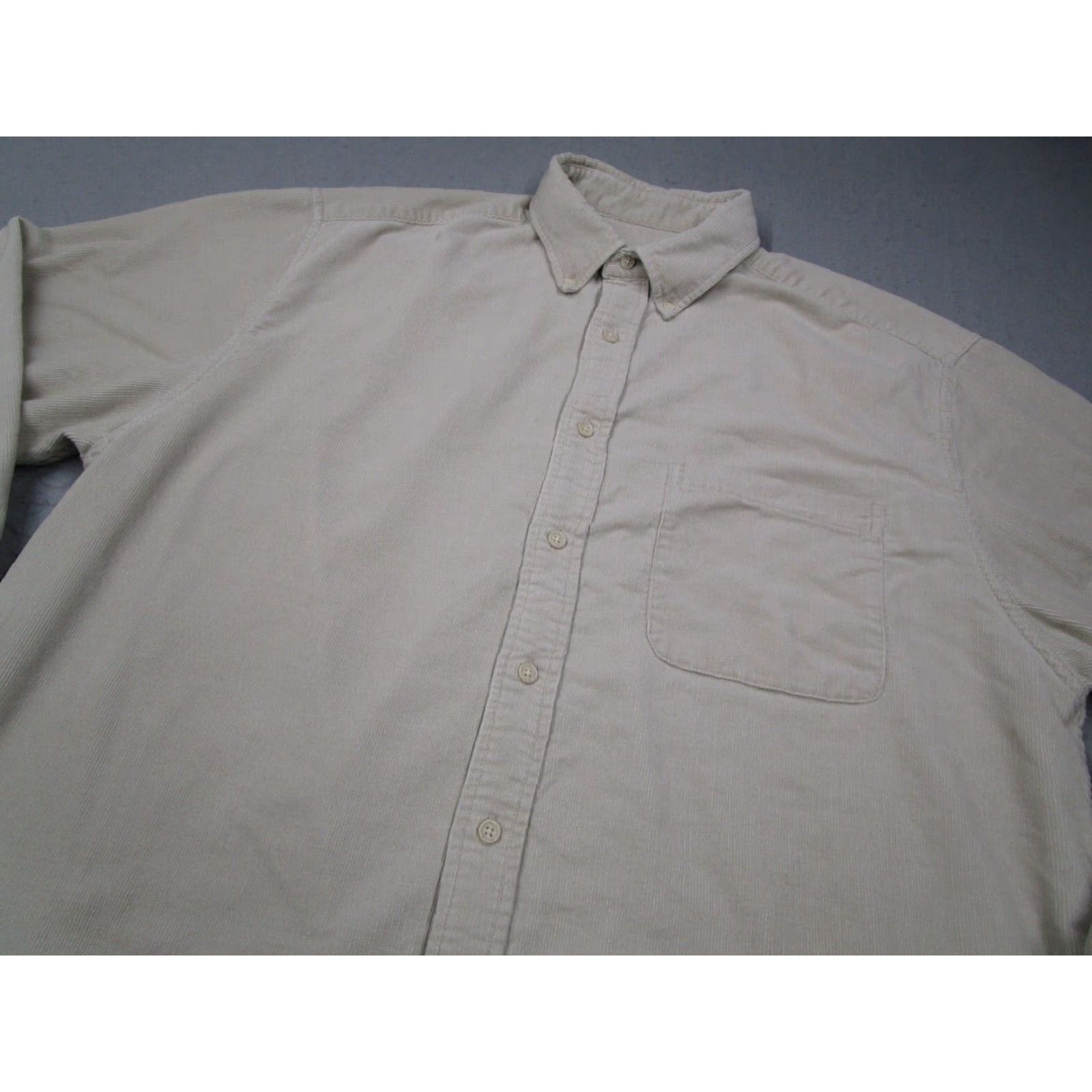 Eddie Bauer VINTAGE Eddie Bauer Mens Large Beige Corduroy Button Up Long Sleeve Shirt Size US L / EU 52-54 / 3 - 2 Thumbnail