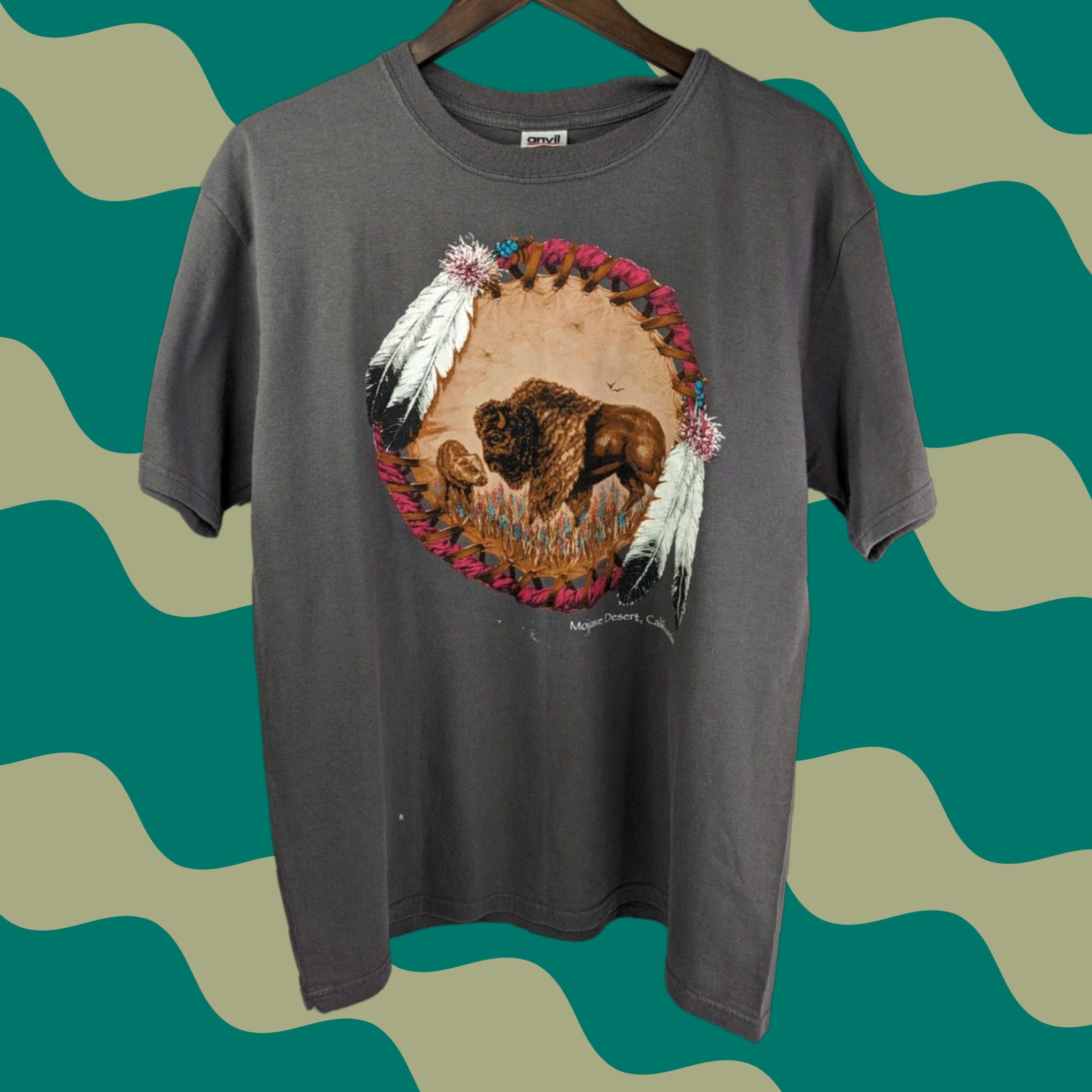 Anvil VINTAGE Mojave Desert Shirt Large Buffalo Dream Catcher California Tee Size US L / EU 52-54 / 3 - 1 Thumbnail