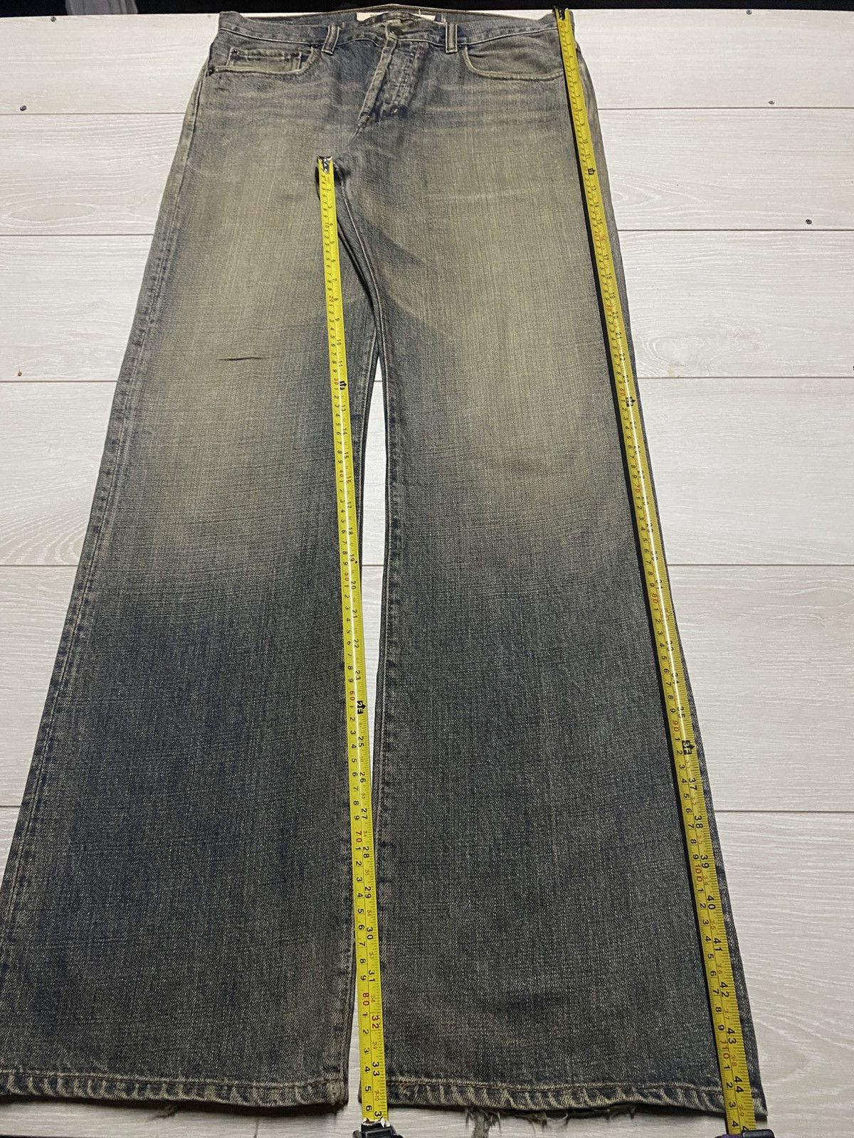 Gap × Palace Vintage Gap Denim Distressed Mud Wash Bootcut Flare Jeans Size US 34 / EU 50 - 12 Thumbnail
