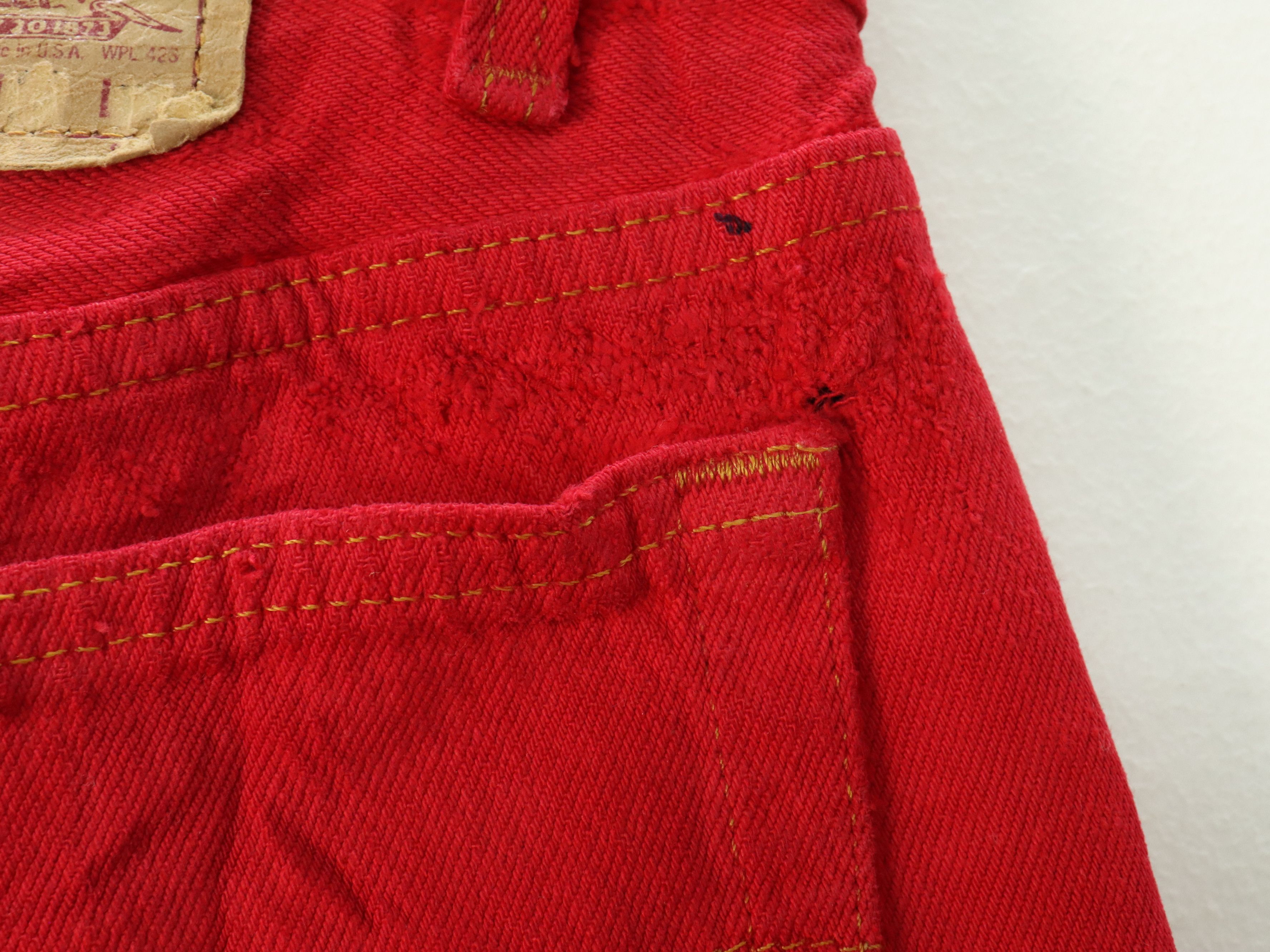 Levi's × Vintage Vtg. Levis 501 Red Distressed Jeans MADE IN USA Size US 28 / EU 44 - 14 Thumbnail