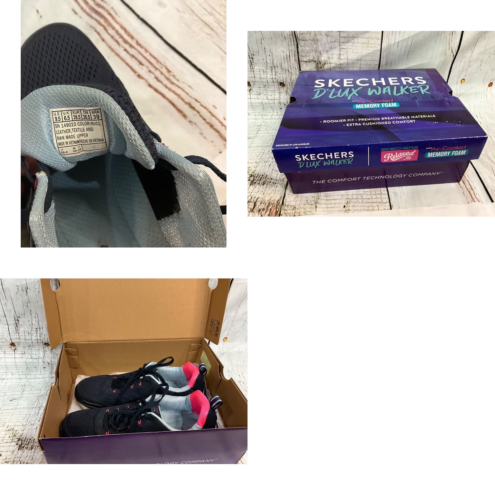 SKECHERS Skechers D'Lux Walker Cool Grove Womens Athletic Shoes Black MultI Relaxed Fit 9.5 Low Top Rubber Outsole Breathable Air-Cooled Memory Foam Comfort Size US 10 / IT 40 - 8 Thumbnail