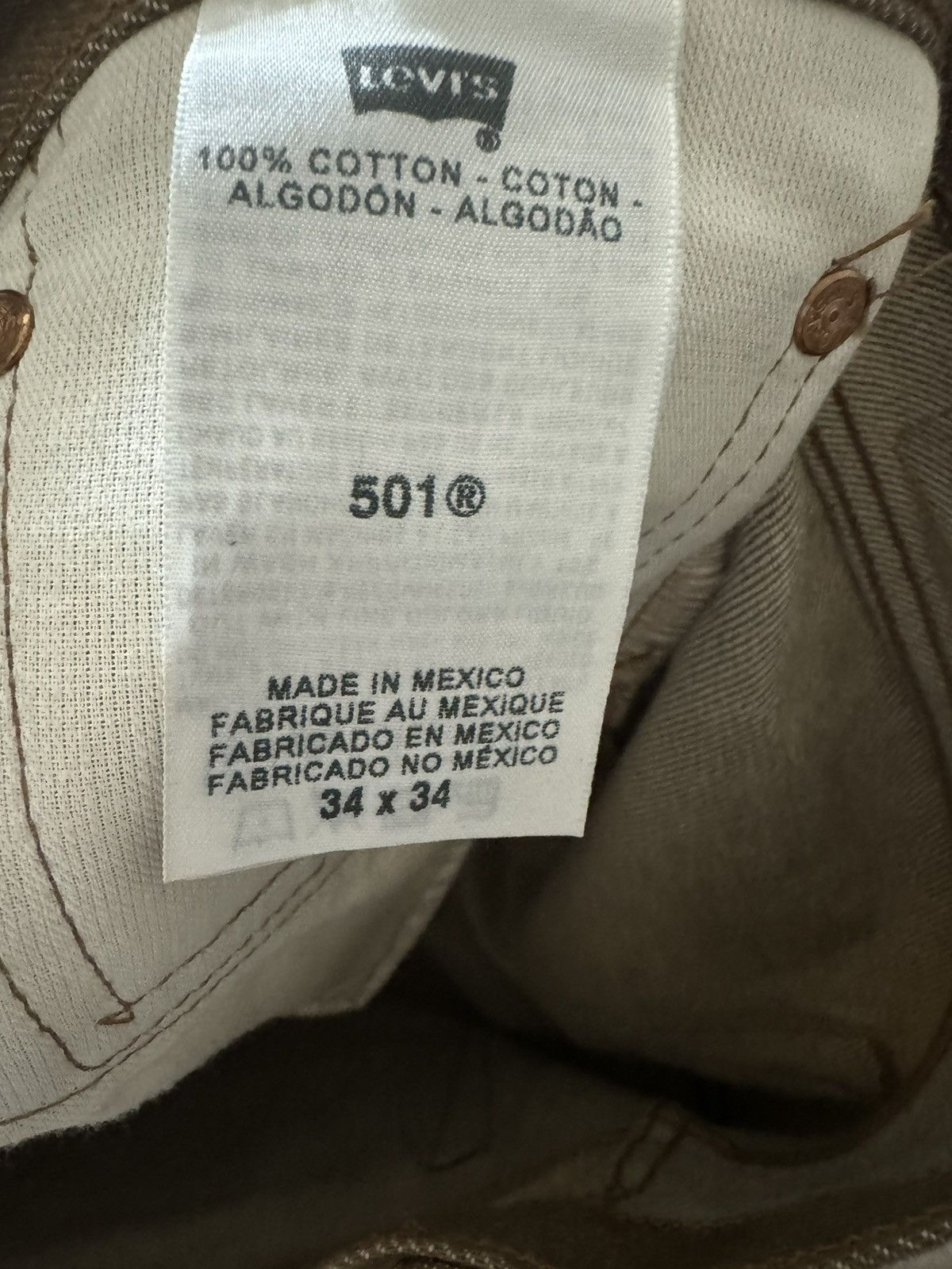 Levi's Levi’s 501XX Jeans - Mustard Gold Color - Size 34x34 Size US 34 / EU 50 - 6 Thumbnail