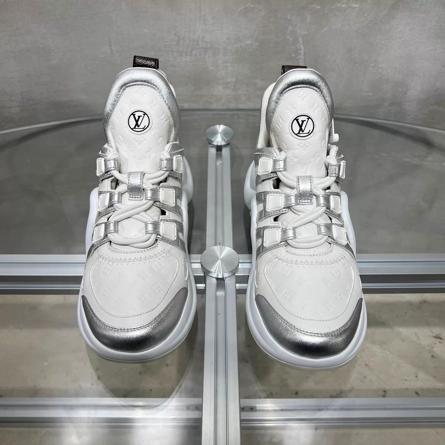 Louis Vuitton LV Silver Monogram Full Print Dad Sneaker UK3 Size US 5.5 / IT 35.5 - 1 Thumbnail