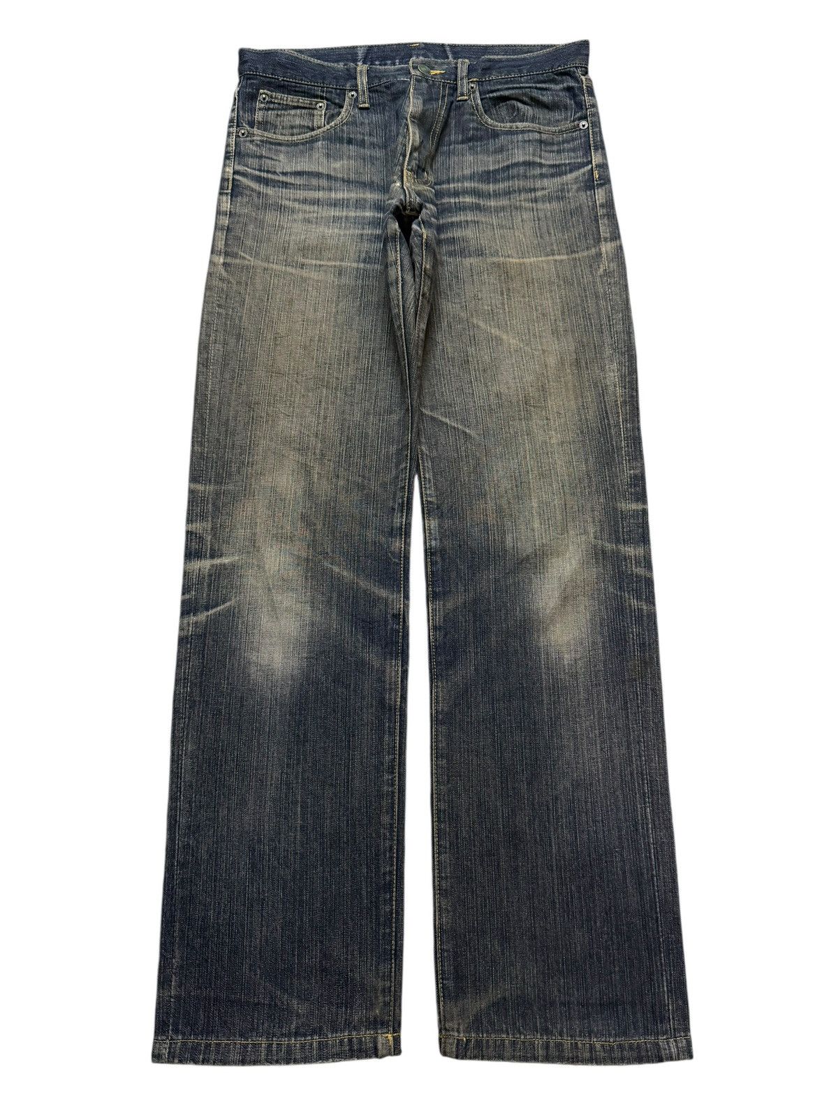 14th Addiction Vintage Y2K Japanese Brand Mud Wash Whisker Regular Straight Size US 32 / EU 48 - 1 Thumbnail