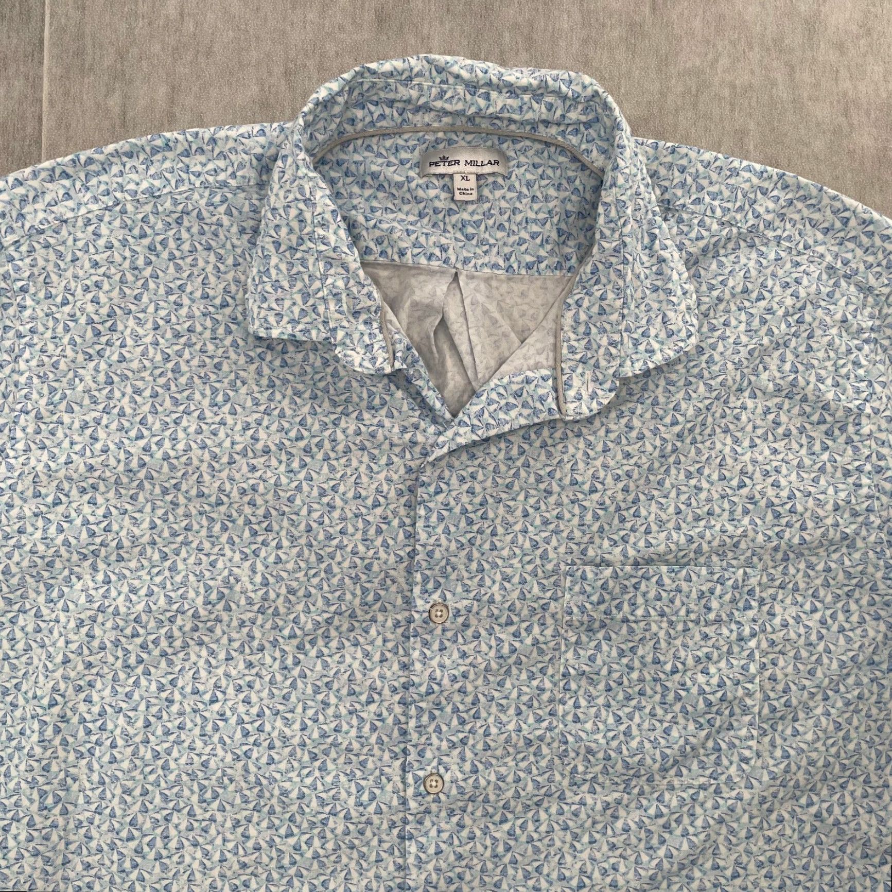 Peter Millar Peter Millar Button-Up Shirt Adult XL Blue Short Sleeve Umbrella Casual Men Size US XL / EU 56 / 4 - 3 Thumbnail