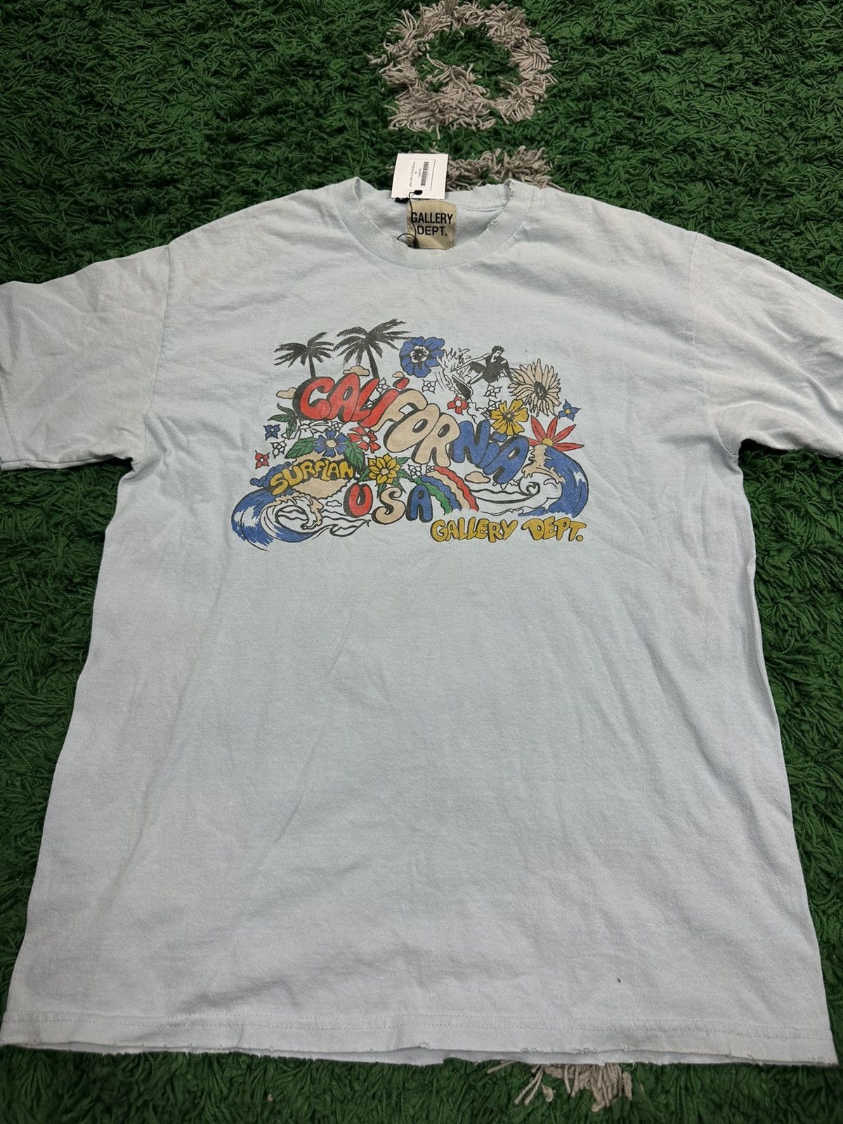 image of Gallery Dept Floral Tee T Shirt Blue Medium, Men's