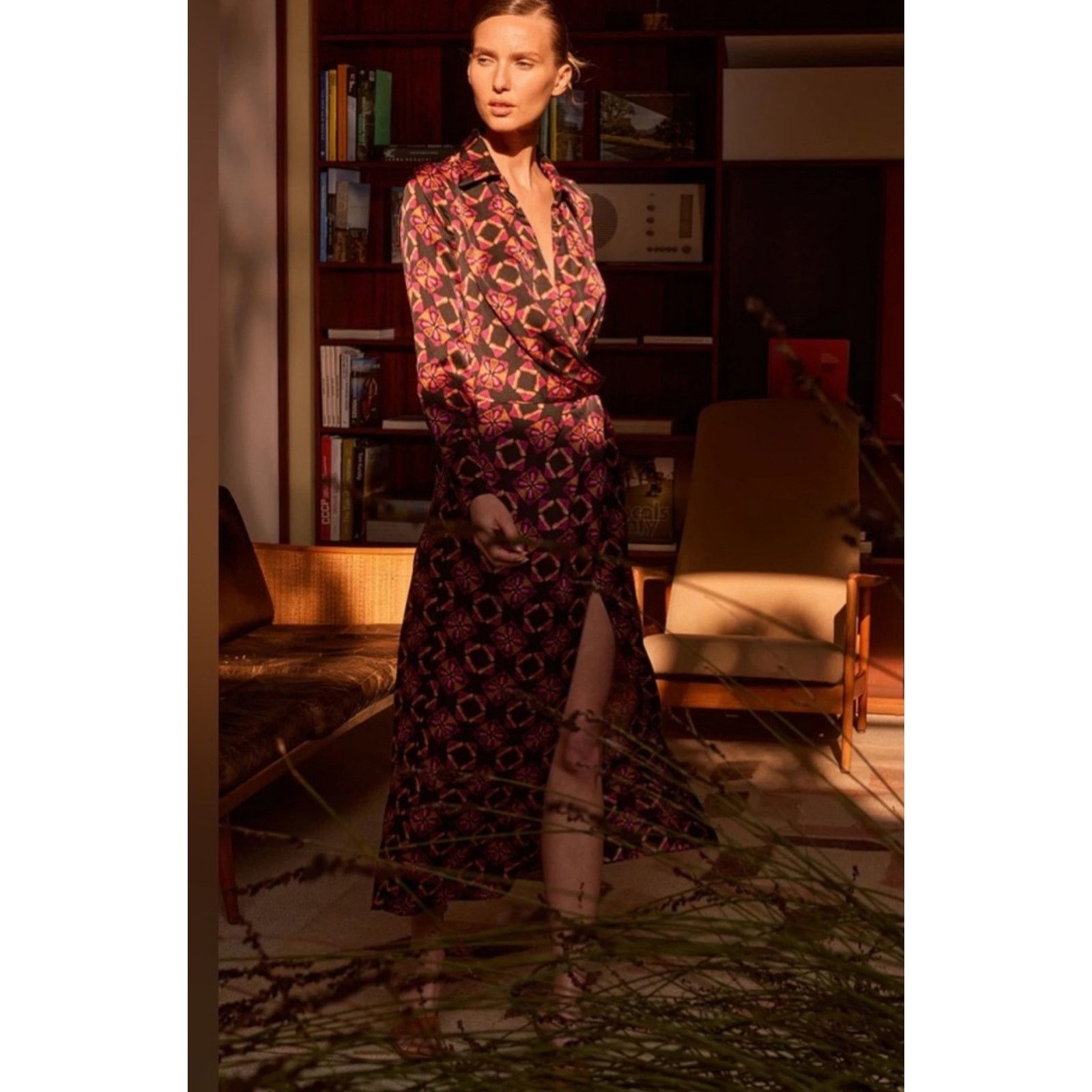 Anthropologie × MISA Los Angeles New Anthropologie MISA Long-Sleeve Wrap Dress $435 MEDIUM Size M / US 6-8 / IT 42-44 - 5 Thumbnail