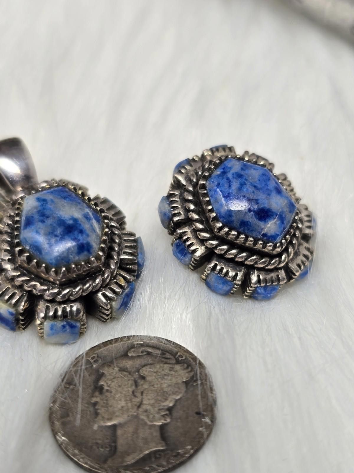 Other Artisan 925 Sterling Silver Lapis Sodalite Jewelry Set Size ONE SIZE - 8 Thumbnail