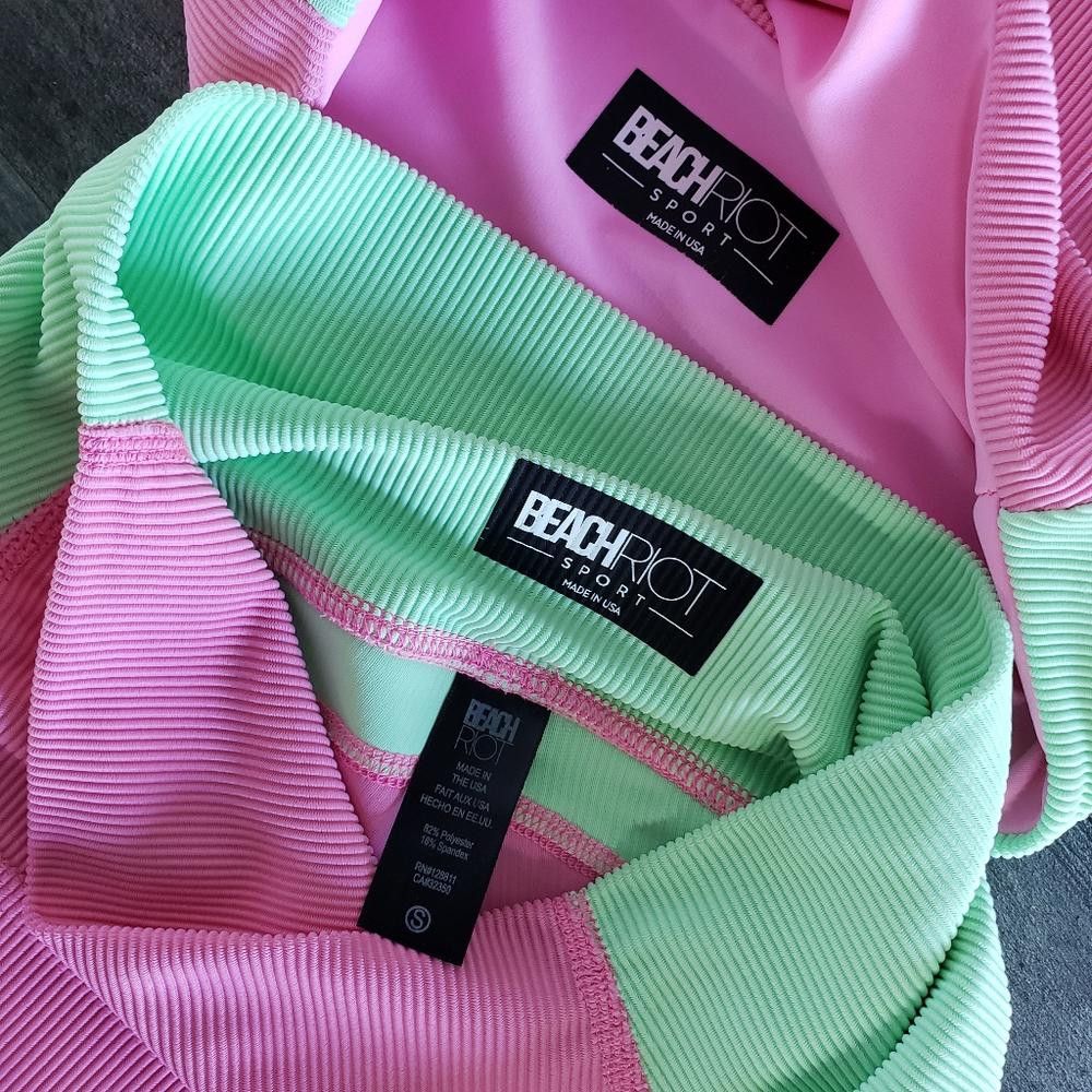 Designer Sherbert | Beach Riot | Pastel Colorblock Activewear Set Size 28" / US 6 / IT 42 - 6 Thumbnail
