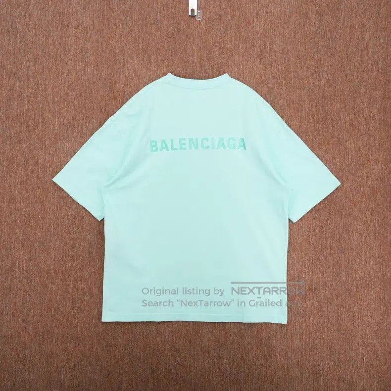 Balenciaga Balenciaga Mint green embroidered logo short-sleeve T-shir Size US M / EU 48-50 / 2 - 2 Thumbnail