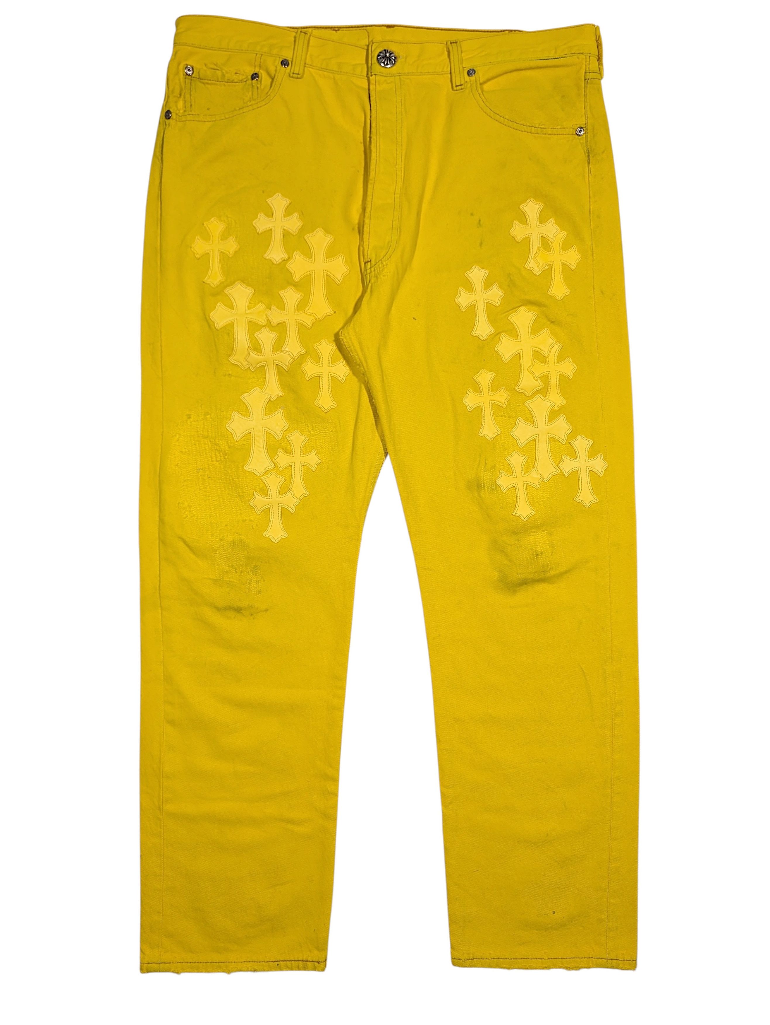 Chrome Hearts Chrome Hearts 2025 Yellow Vegas Cross Patch Levis Jeans Size US 38 / EU 54 - 2 Thumbnail