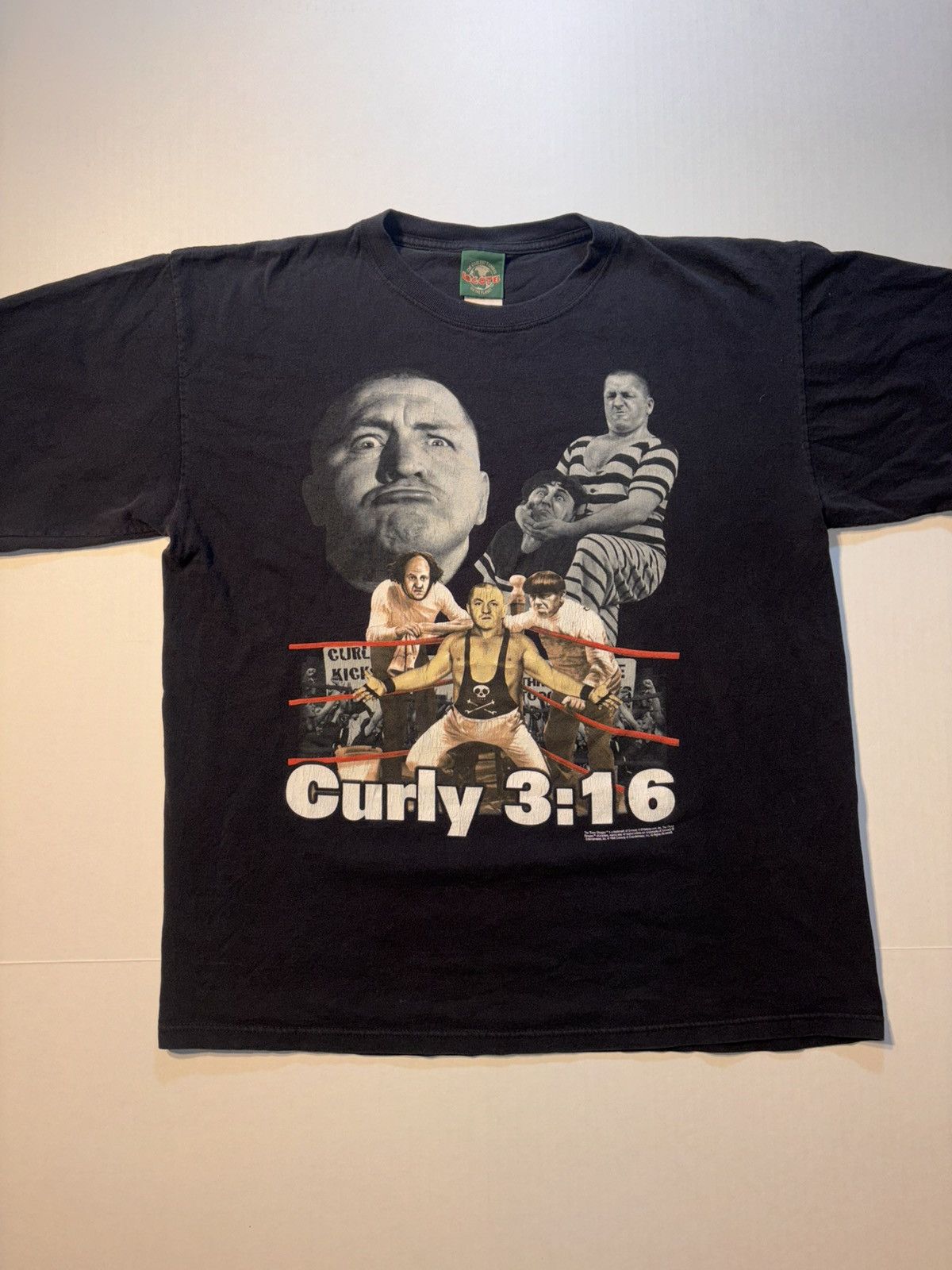 WWF Vtg Three Stooges Curly Stone Cold 316 WWF Parody 90’s USA Size US XL / EU 56 / 4 - 1 Thumbnail