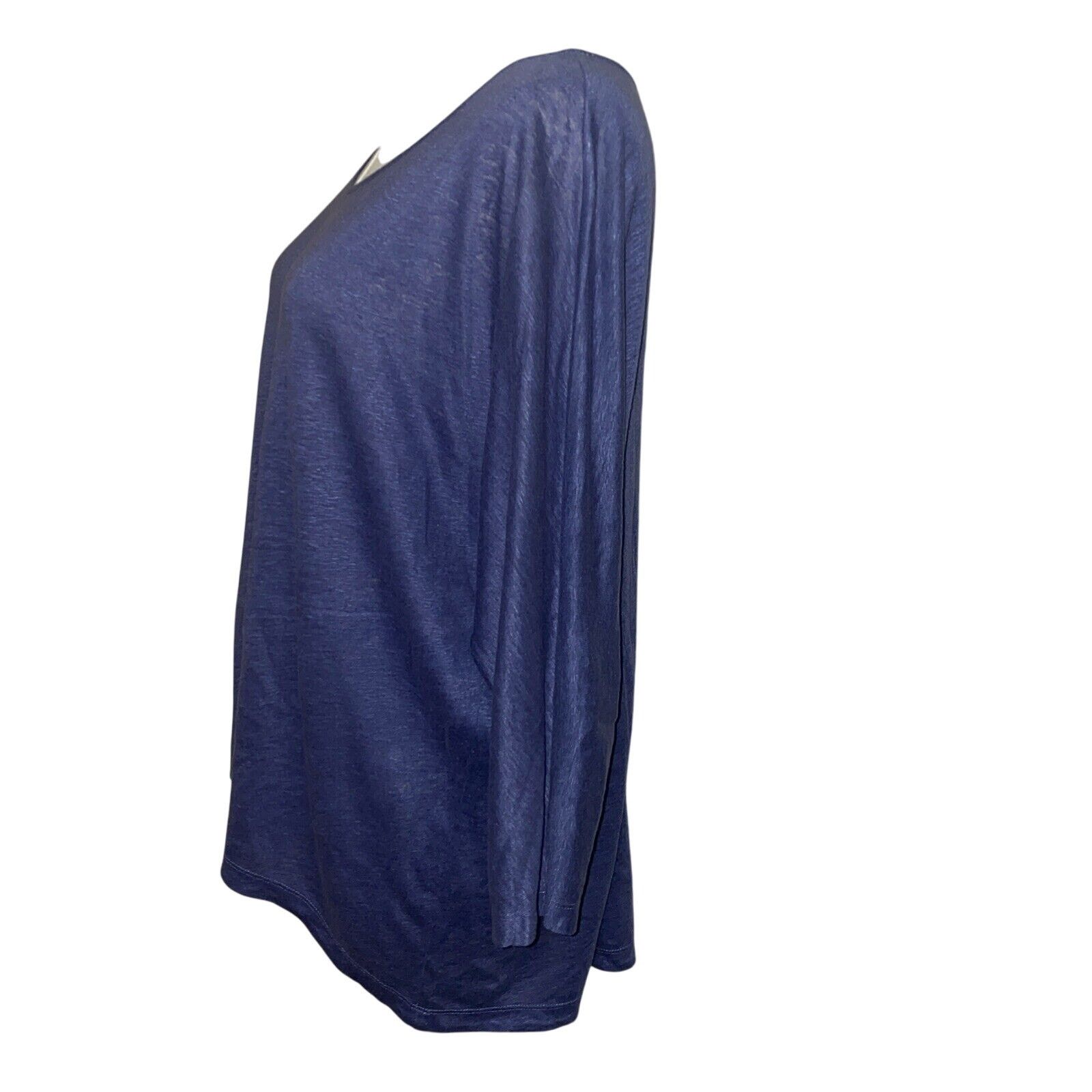 Eileen Fisher EILEEN FISHER Top Size XS Blue Womens 3/4 Sleeve Oversized Size XS / US 0-2 / IT 36-38 - 3 Thumbnail