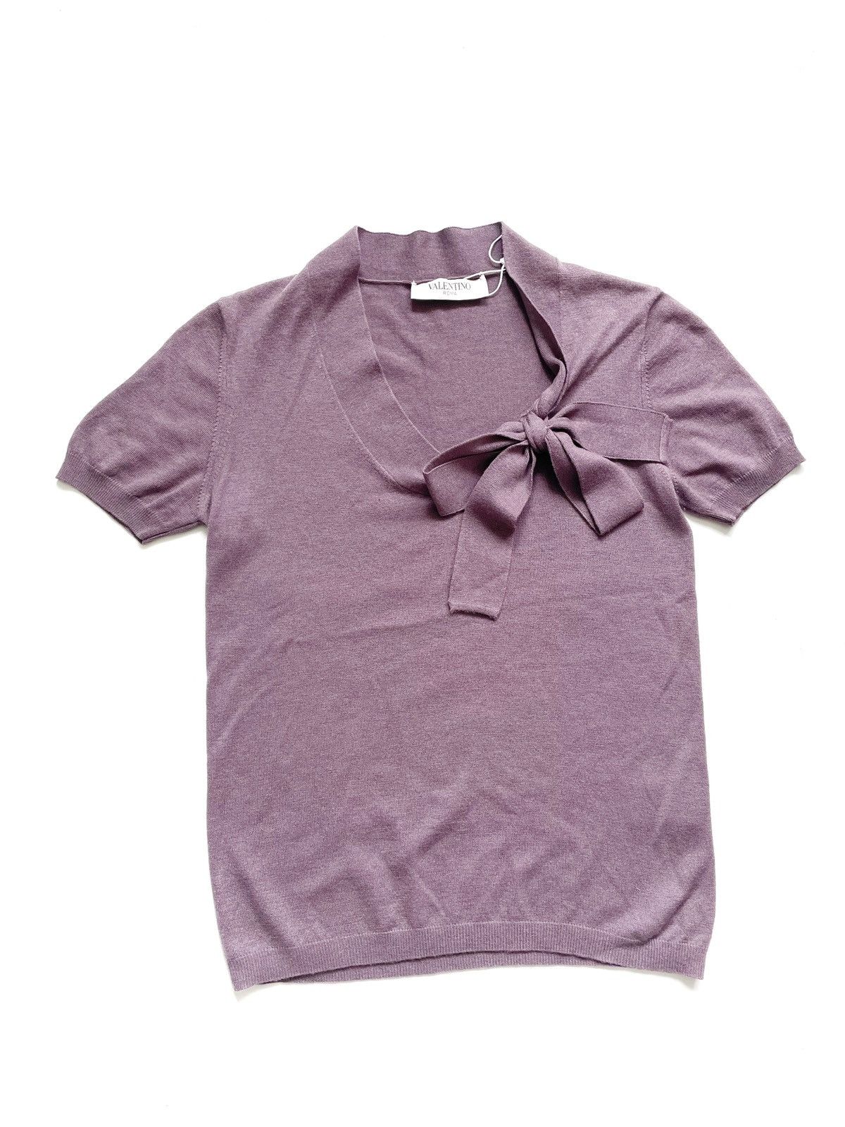 Valentino × Vintage Valentino Purple Wool & Silk & Cashmere T-Shirt Size 40/M l Size M / US 6-8 / IT 42-44 - 1 Thumbnail