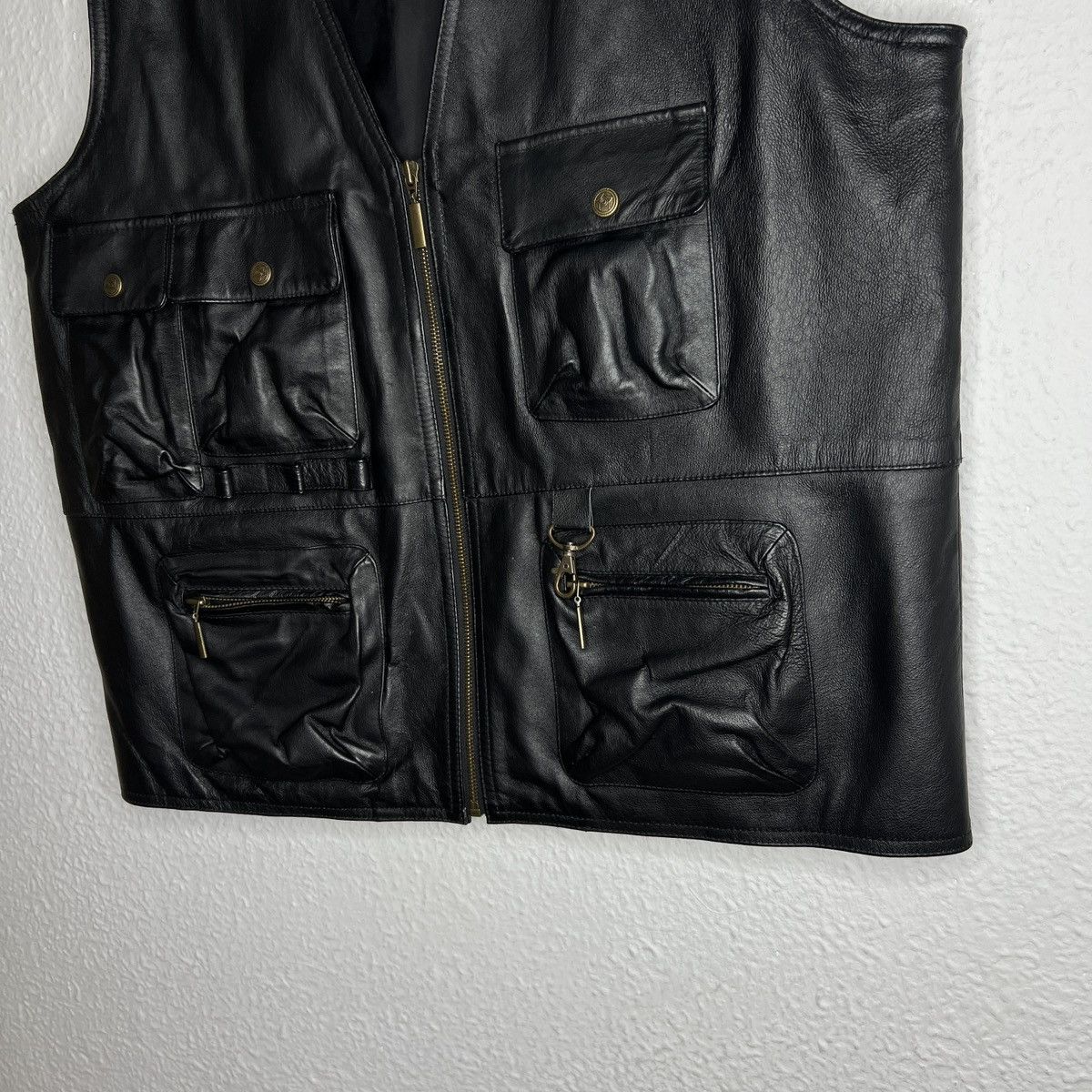 Vintage Vintage Tactical Vest Gilet Leather Jacket Black Y2K 90s Size US L / EU 52-54 / 3 - 3 Thumbnail