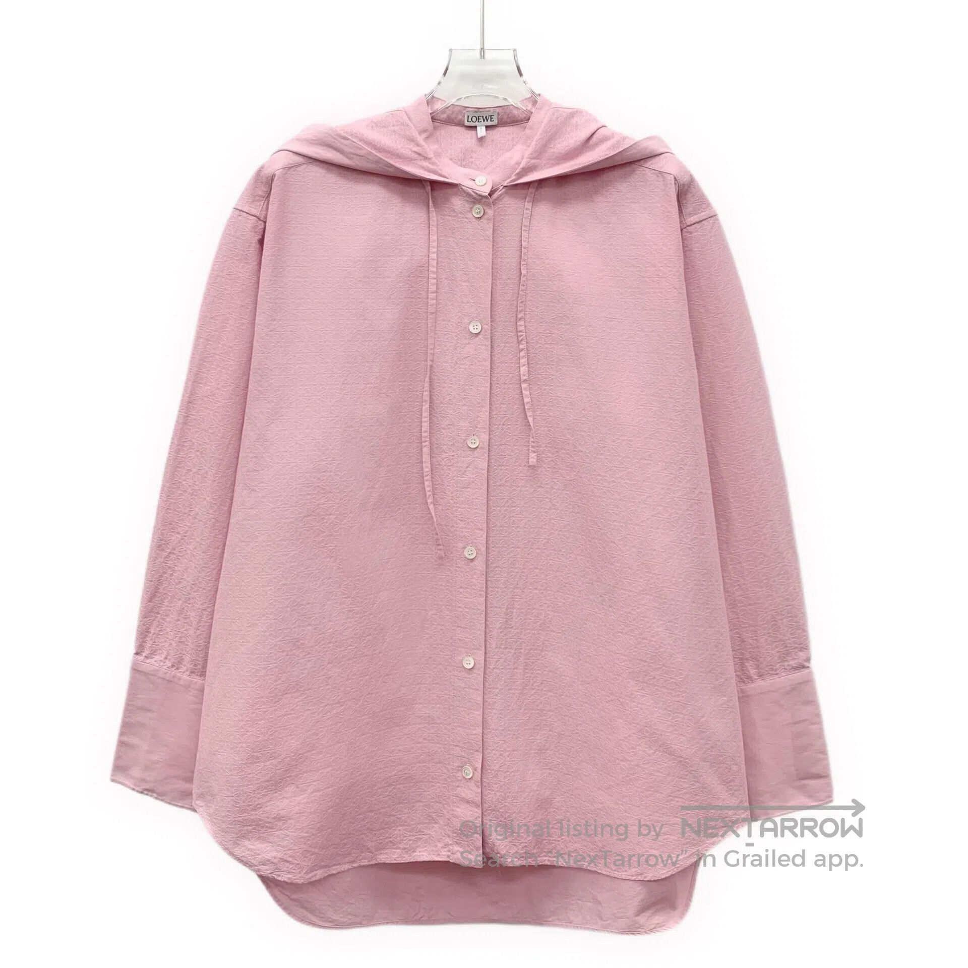 Loewe Loewe Pink logo dark pattern full print cotton hooded draw Size XXS / US 00 / IT 34 - 1 Thumbnail