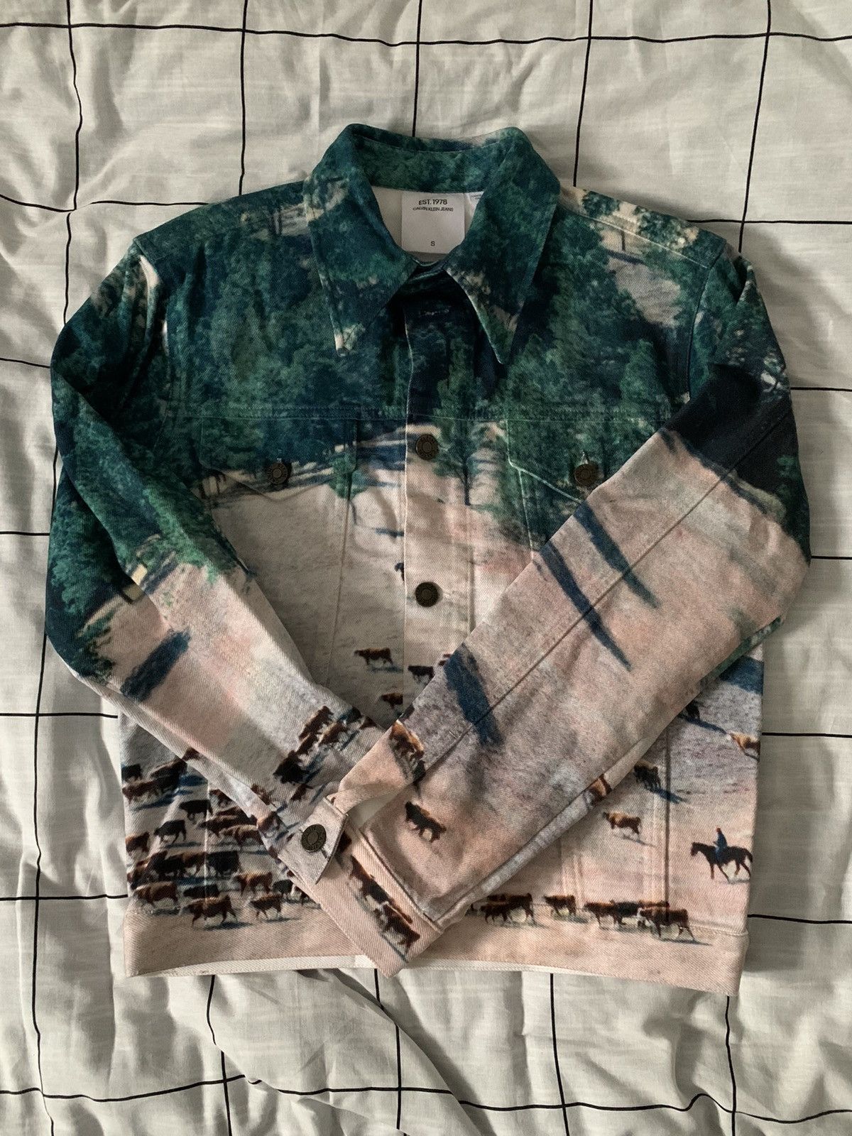 image of Calvin Klein 205W39Nyc Calvin Klein Raf Simons Denim Jacket, Men's (Size Small)