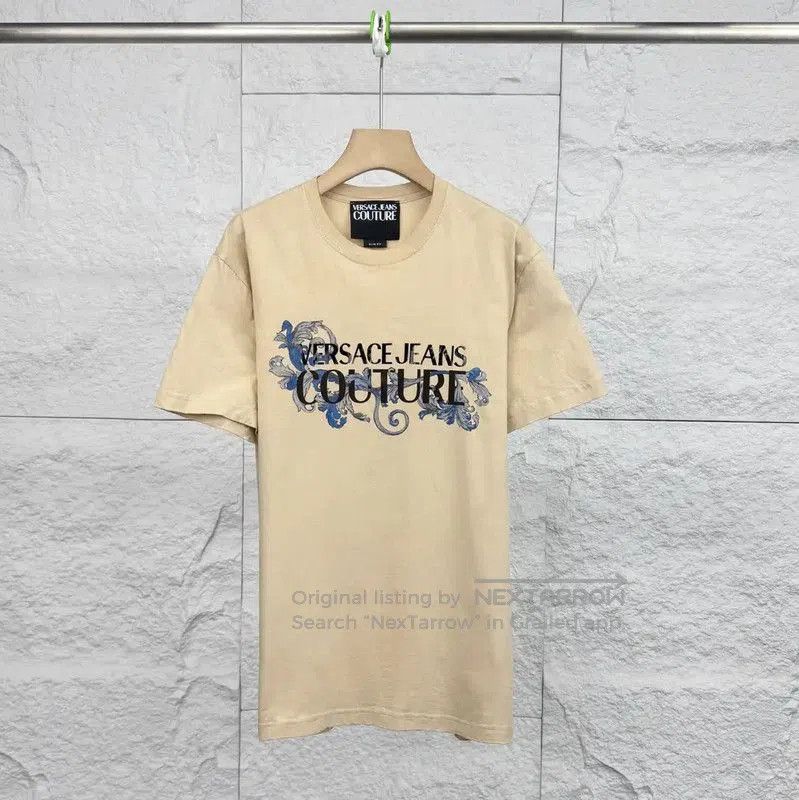 Versace Versace Beige Cotton Men's T-Shirt . Size US L / EU 52-54 / 3 - 1 Thumbnail