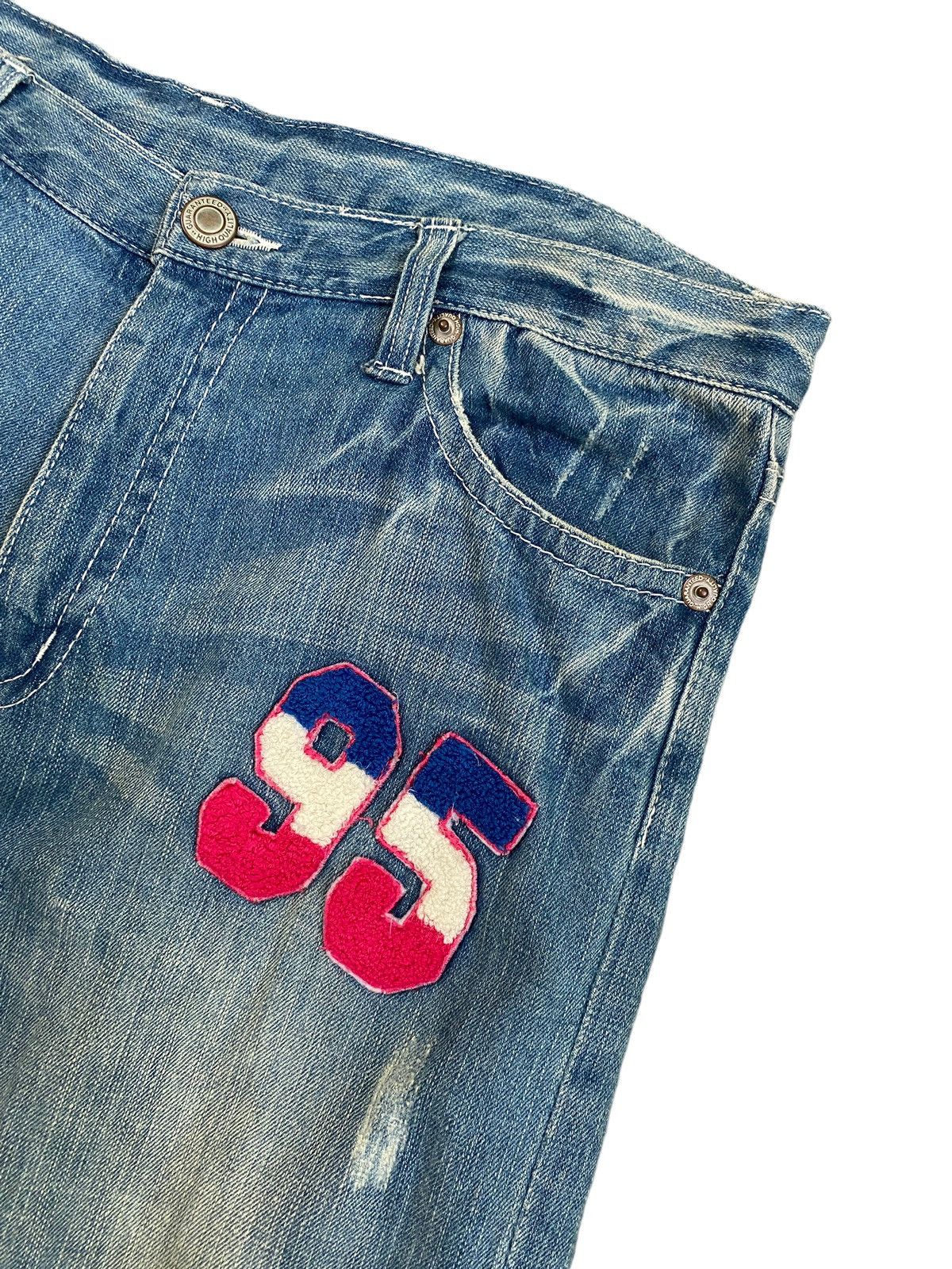 Japanese Brand 🔥 Rare Co & Lu Printed Logo 95 Patches Acid Wash Denim Size US 34 / EU 50 - 8 Thumbnail