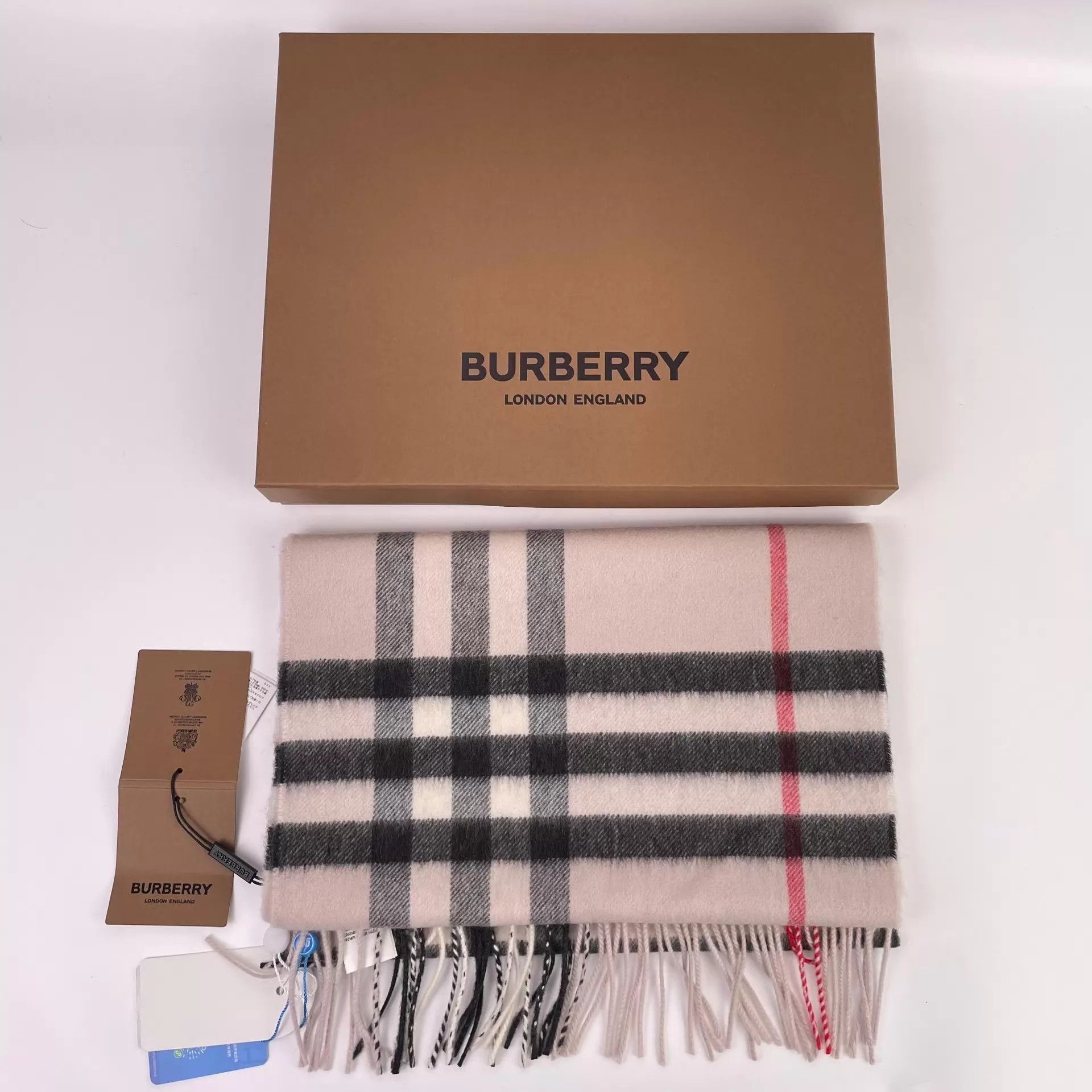 Burberry Burberry Check Scarf 100% Cashmere New W/Box & Tags Size ONE SIZE - 1 Thumbnail