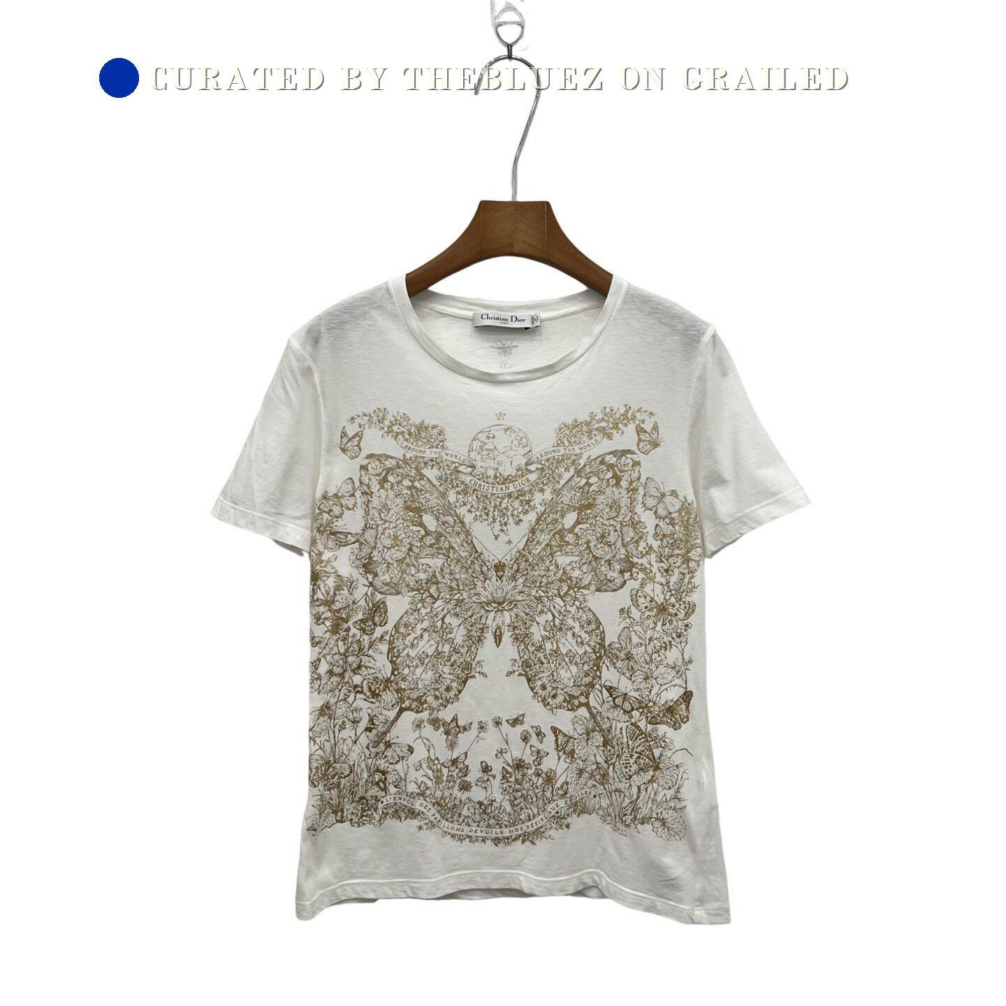 Dior Dior Gold Butterfly Short-Sleeve Top Size S / US 4 / IT 40 - 1 Thumbnail