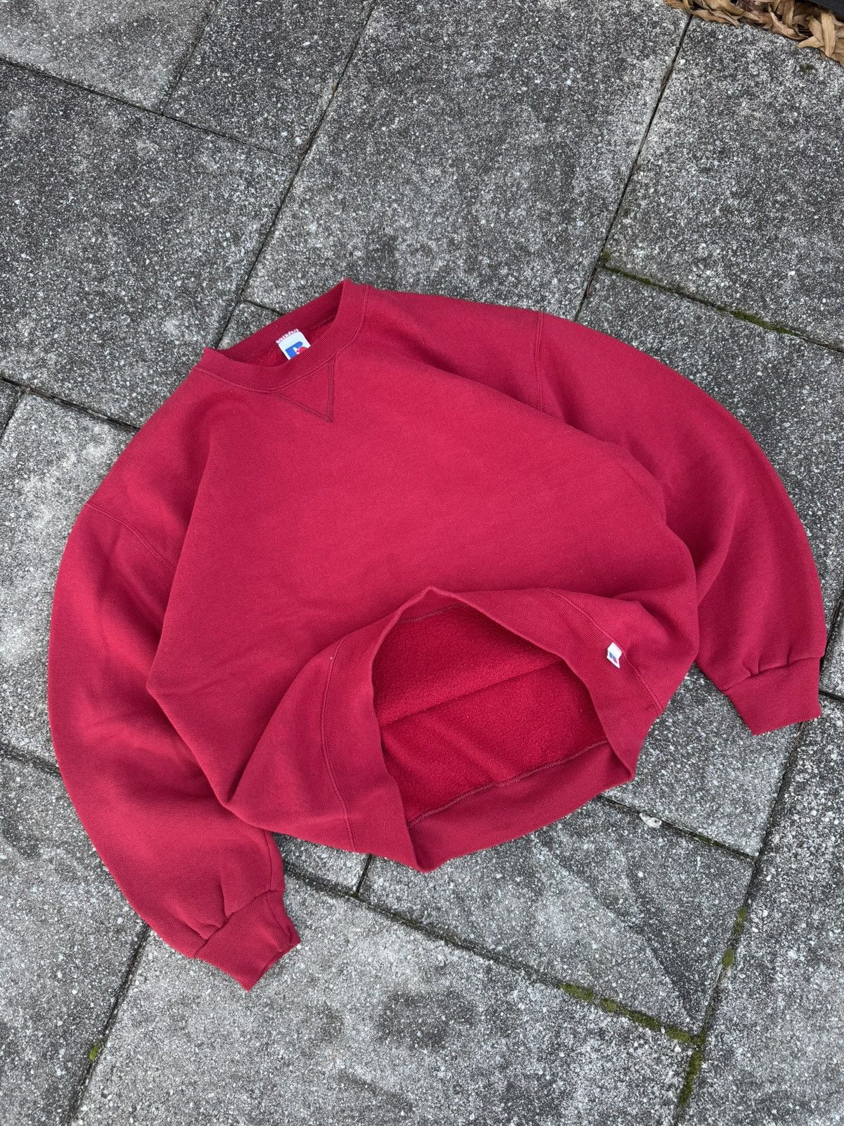 Russell Athletic × Vintage Vintage Russell Athletics Made in U.S.A Faded Red Crewneck Size US L / EU 52-54 / 3 - 3 Thumbnail
