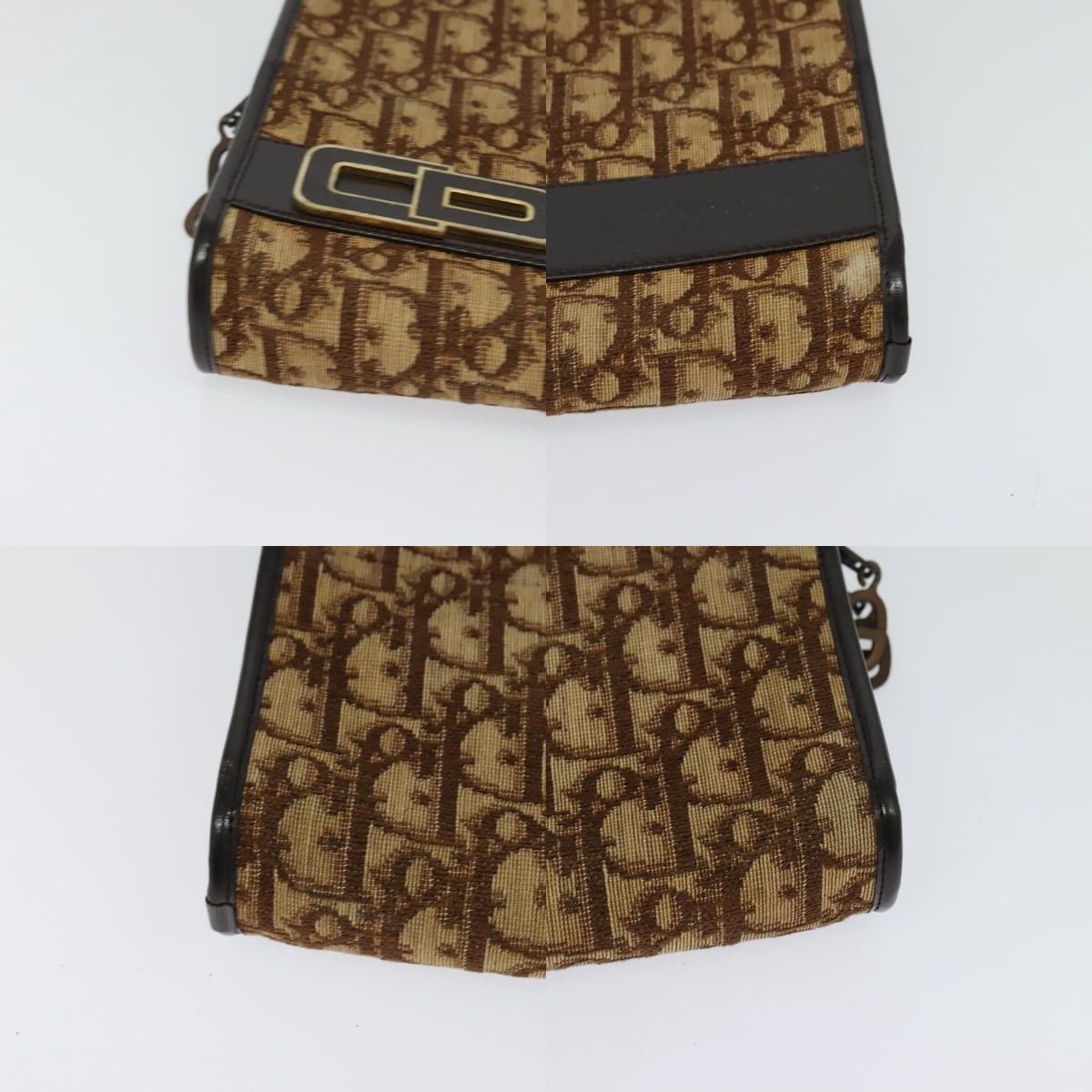 Dior DIOR Trotter Canvas Shoulder Bag Brown Gold Size ONE SIZE - 10 Thumbnail