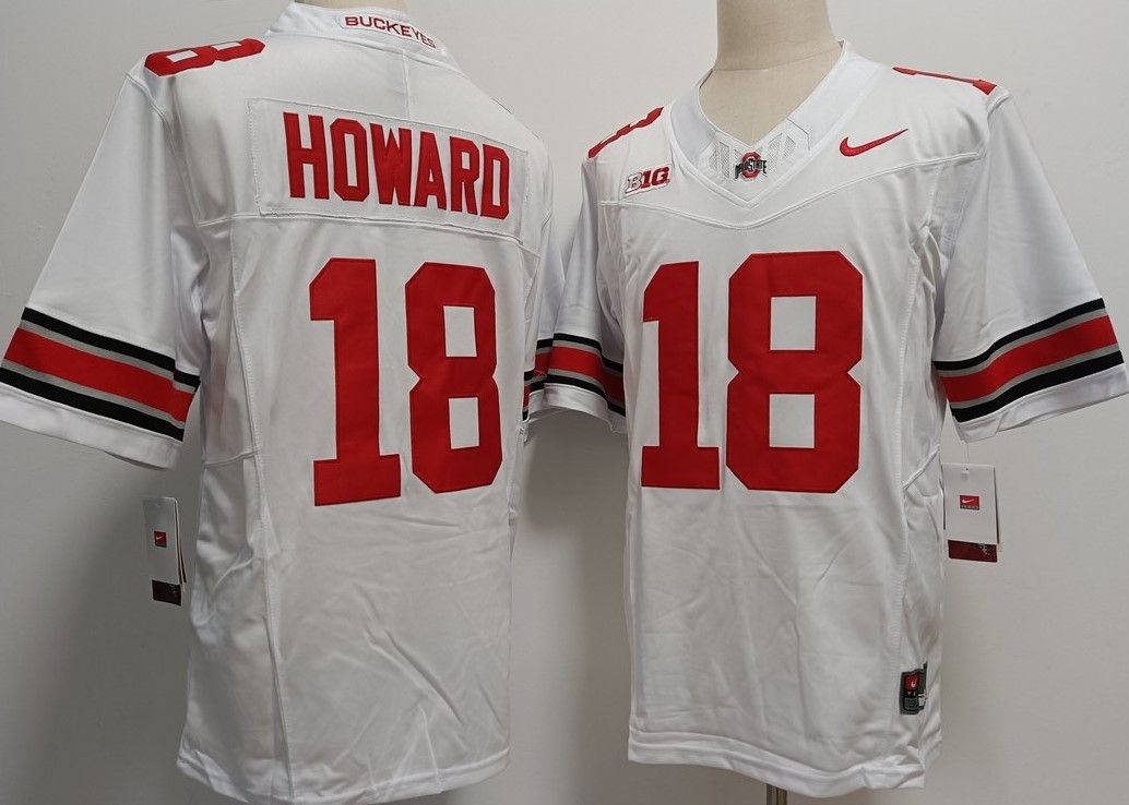 Other Men's Ohio State Buckeyes 18 Will Howard White Jerseys Size US XL / EU 56 / 4 - 4 Thumbnail