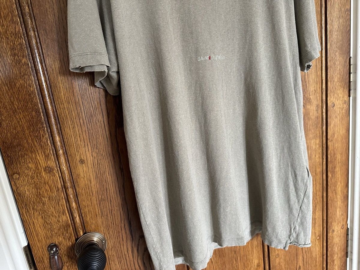 Saint Laurent Paris $550 Saint Laurent Rive Gauche logo t shirt olive khaki Size US S / EU 44-46 / 1 - 10 Thumbnail