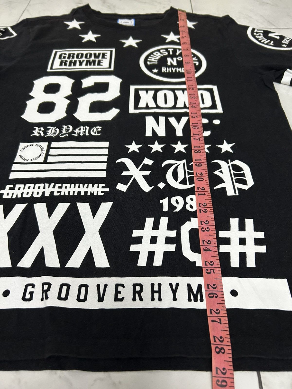 Japanese Brand GROOVE RHYME REFRAME CHROME HEARTS DESIGN TEE Size US M / EU 48-50 / 2 - 12 Thumbnail