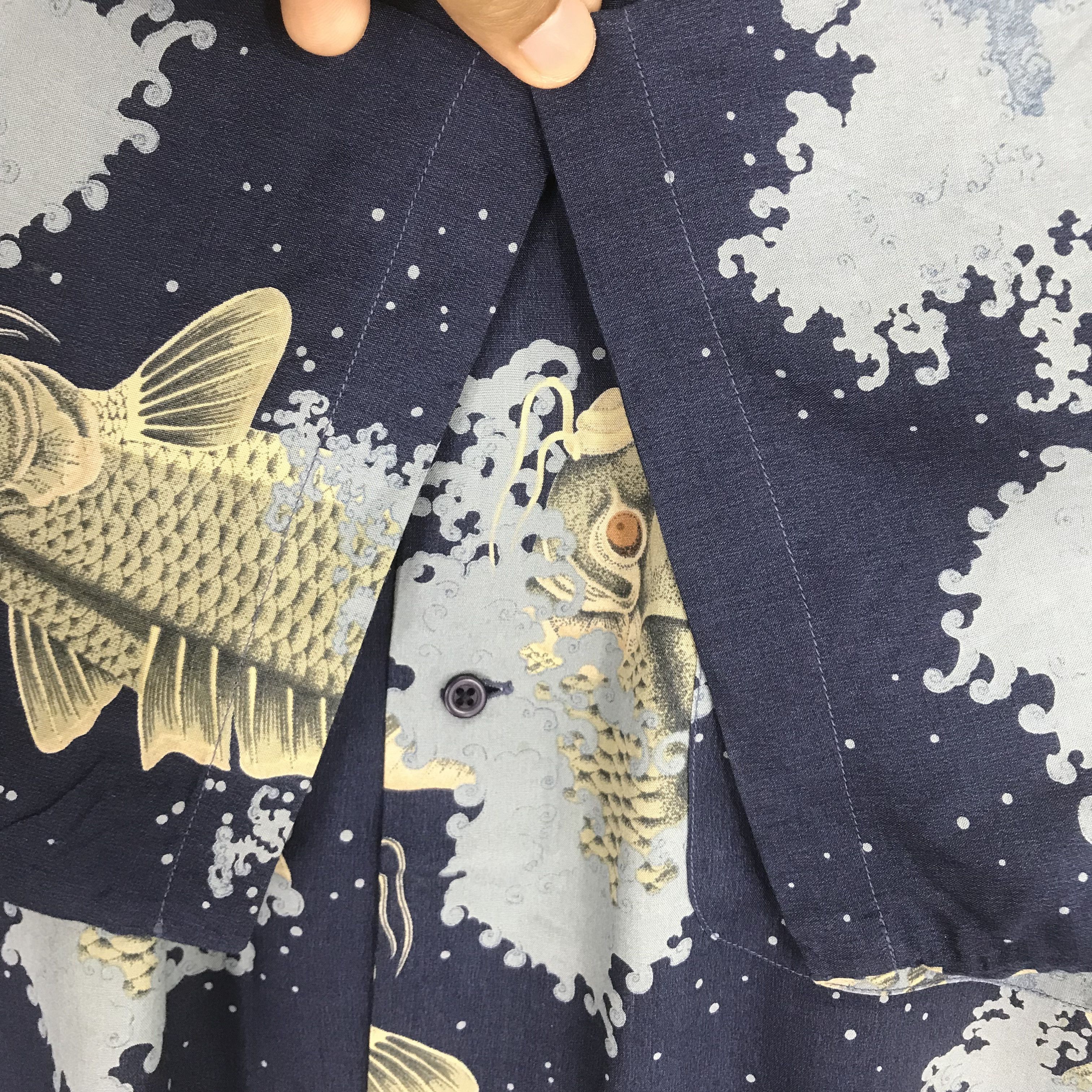 Karl Helmut Vintage 90's Karl Helmut Hawaiian Rayon Japanese Fish Koi Size US L / EU 52-54 / 3 - 7 Thumbnail
