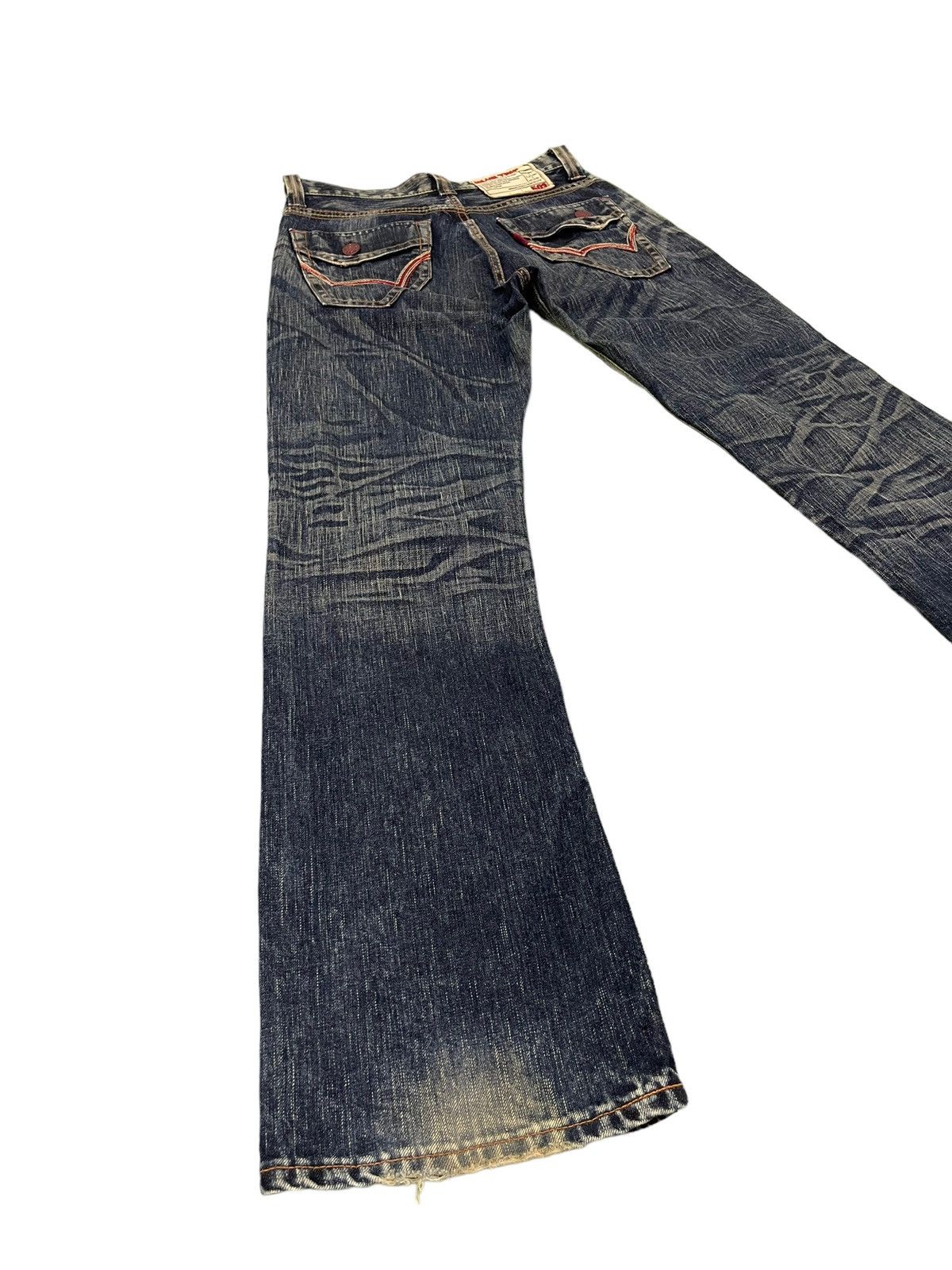 Edwin Flare Jeans Edwin Japan Faded Distress Boot Cut 6🟦8 Size US 31 - 13 Thumbnail