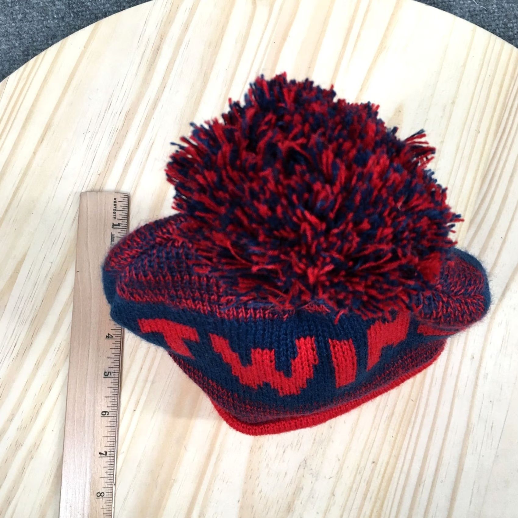 Twins Minnesota Twins Beanie Winter Hat Mens One Size Red Blue Knit Cuffed Pom Pom Sports Knit Hat Beanie Mens Size ONE SIZE - 4 Thumbnail
