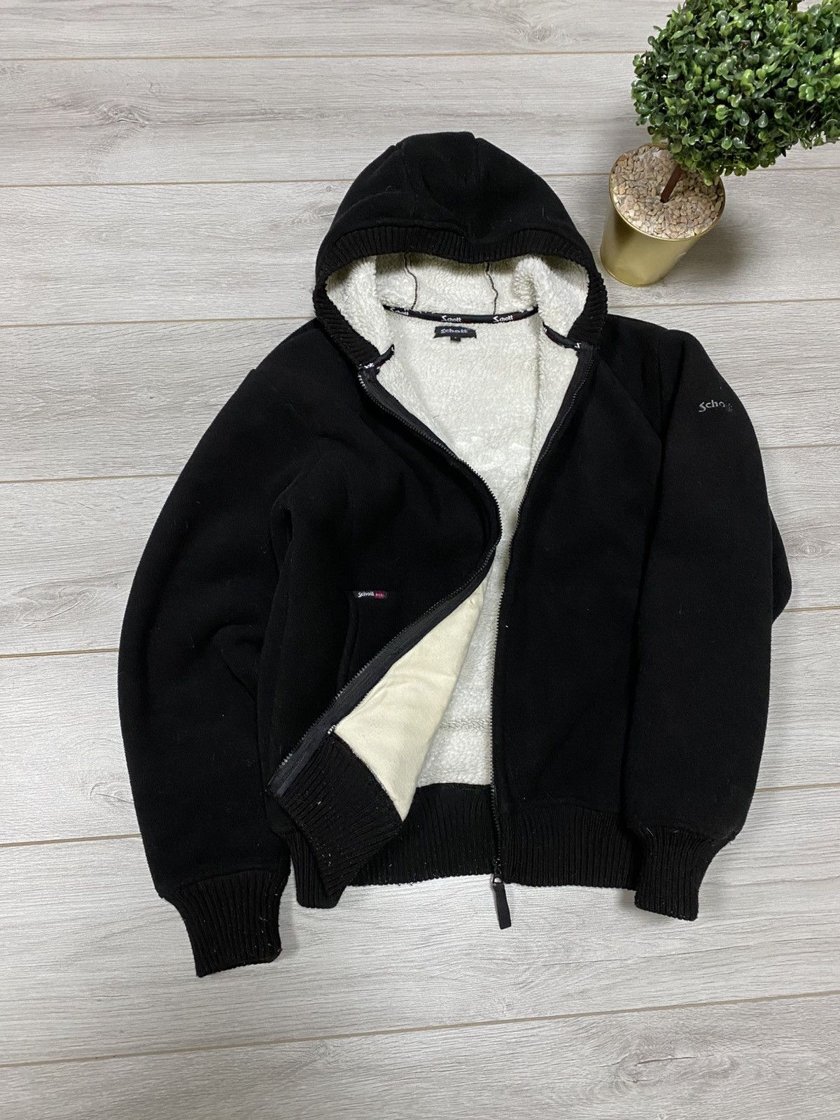 Schott Schott fleece zip big logo vintage hoodie jacket Size US L / EU 52-54 / 3 - 10 Thumbnail