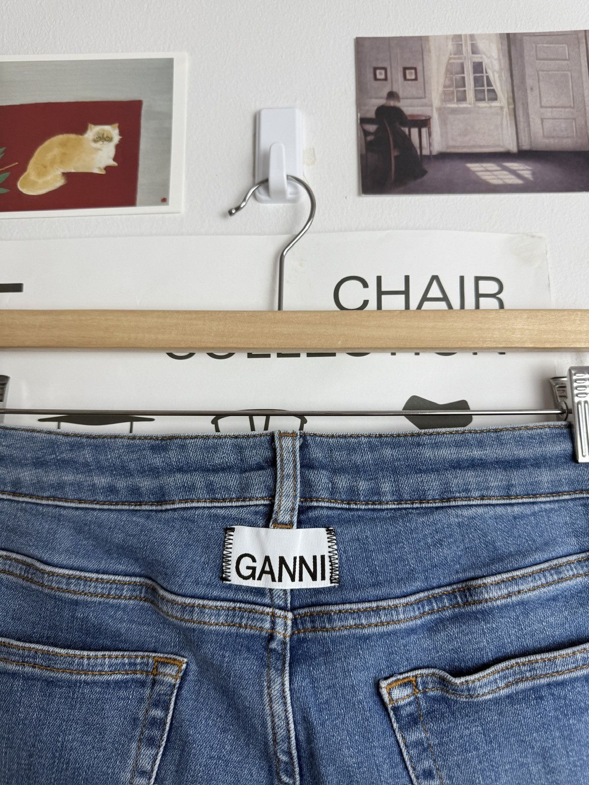 Ganni Ganni back logo slim fit denim pants 28x32 designer luxury Size 28" / US 6 / IT 42 - 6 Thumbnail