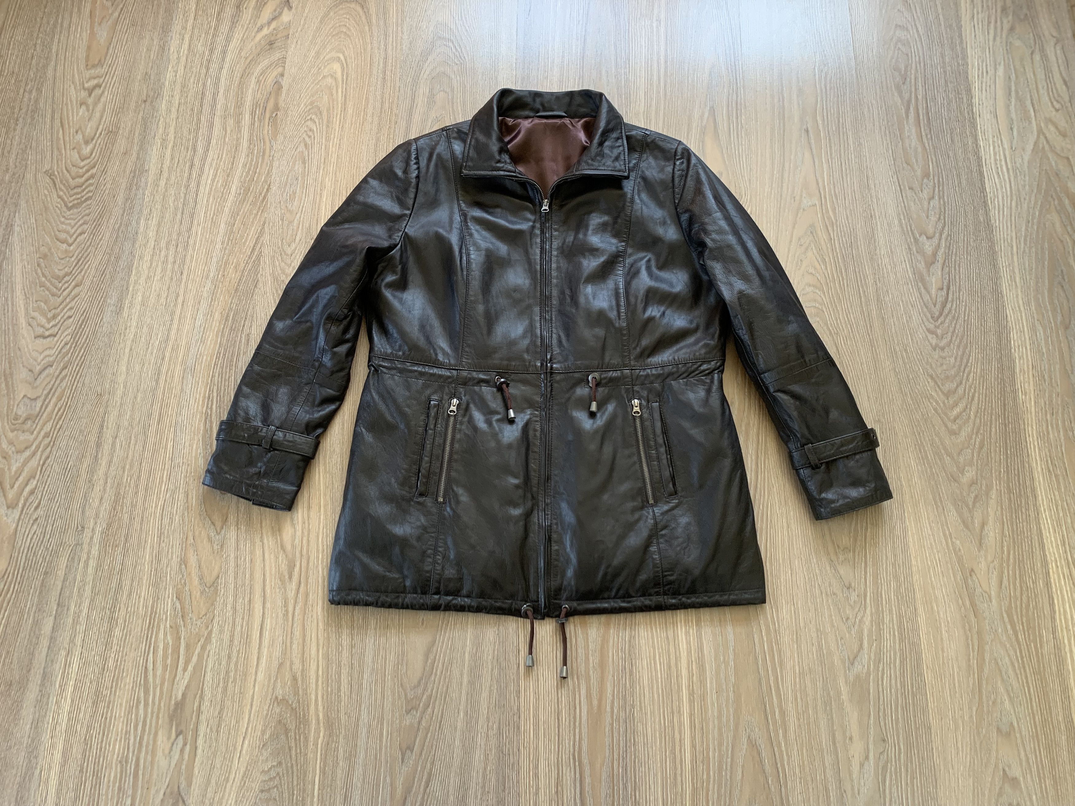 Other Zimmert Leather Womens Long Brown Jacket Size M / US 6-8 / IT 42-44 - 1 Thumbnail