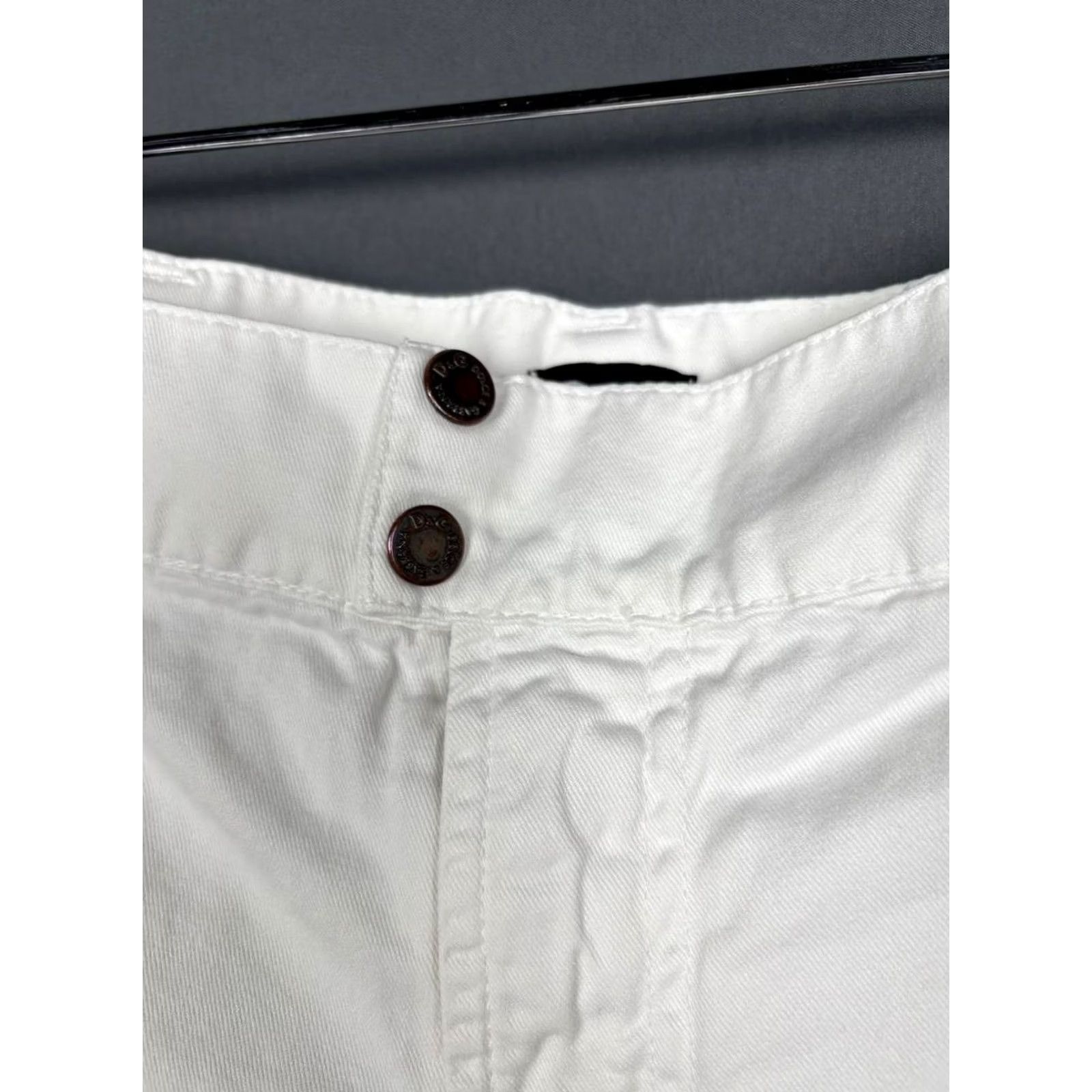 Dolce & Gabbana Dolce&Gabbana Jeans Woman White Cotton Denim Bootcut 29 Medium Rise 33in Inseam 5-Pocket Logo Button Vintage No Mens Womens Girls Size 29" - 4 Thumbnail