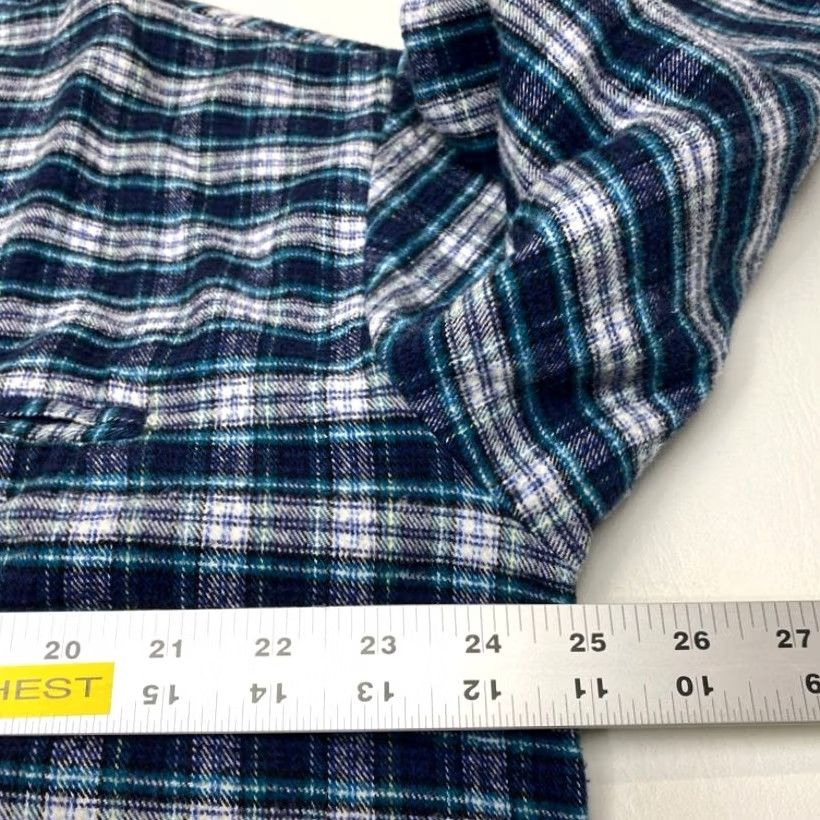 Lee VINTAGE Lee Valley Flannel Mens XL Blue Checkered Irish Grandfather Band Collar Size US XL / EU 56 / 4 - 7 Thumbnail