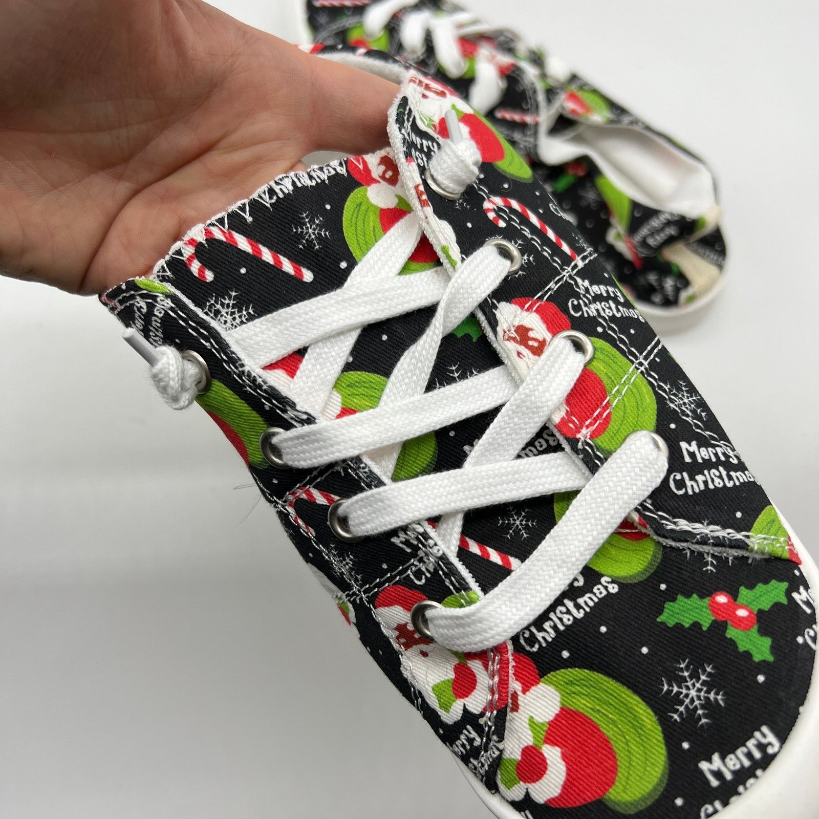 Other Women's Christmas Santa Shoes Lace Up Fashion Canvas Size US 9 / IT 39 - 8 Thumbnail